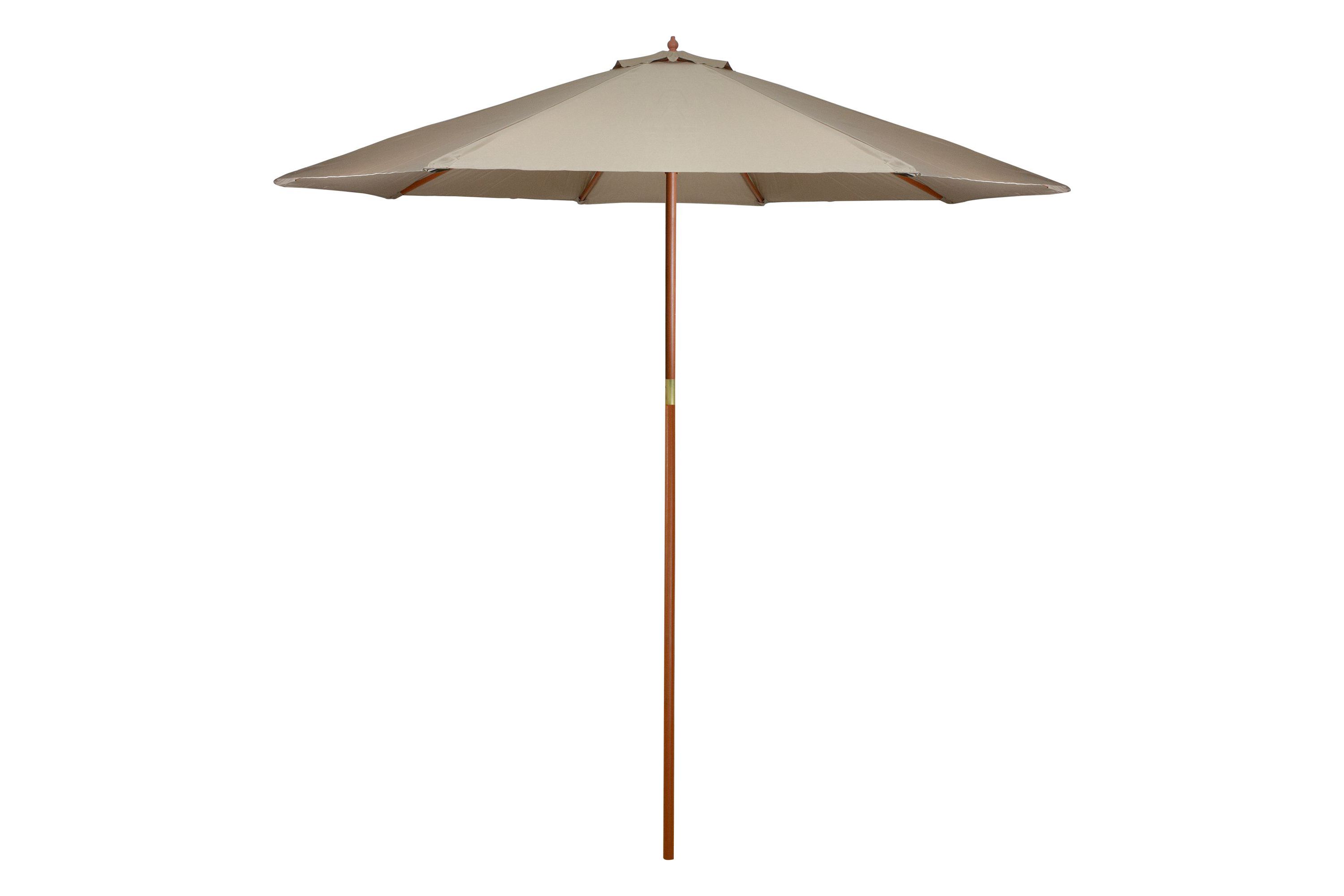9ft Outdoor Patio Market Umbrella with Wooden Pole  Tan