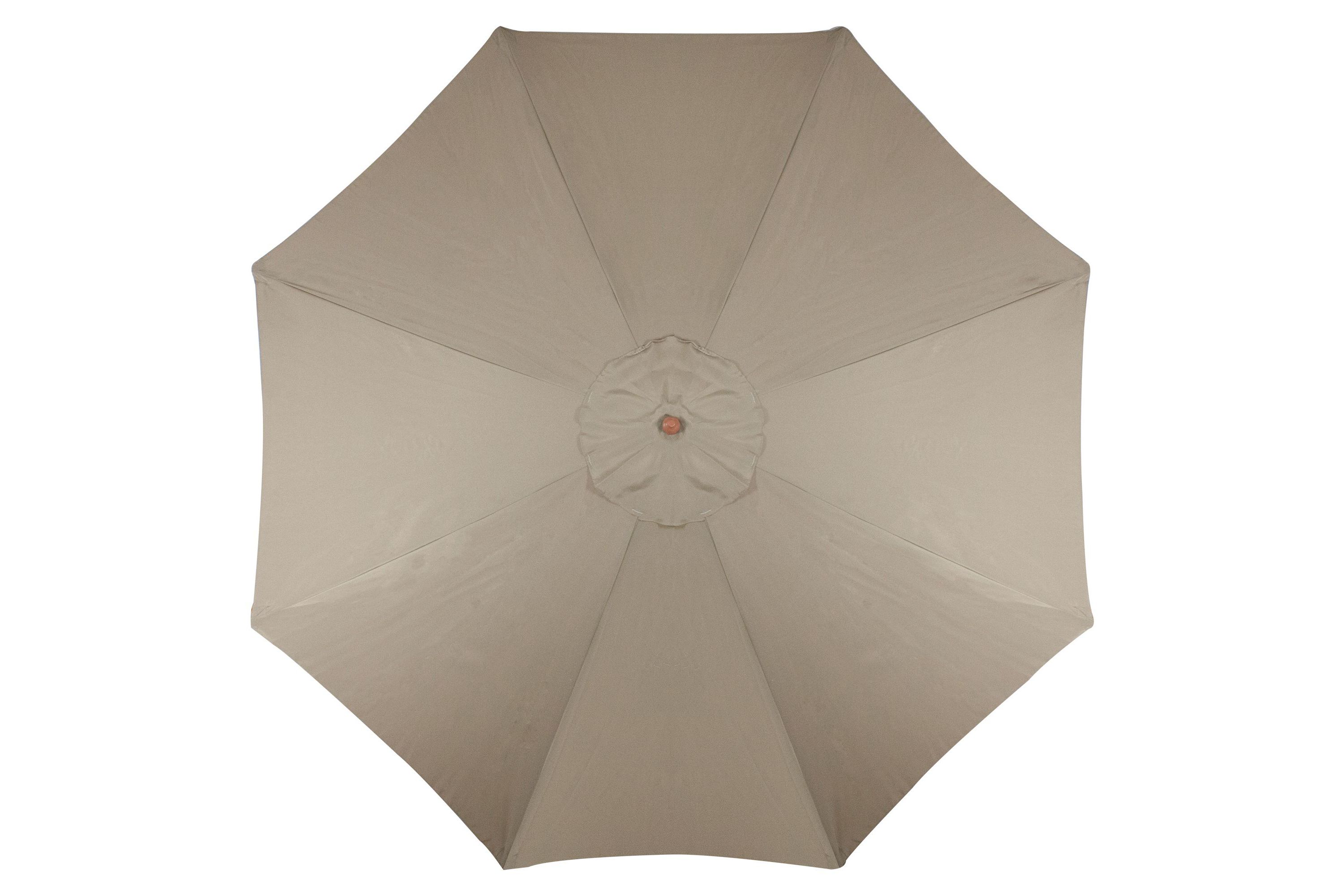 9ft Outdoor Patio Market Umbrella with Wooden Pole  Tan