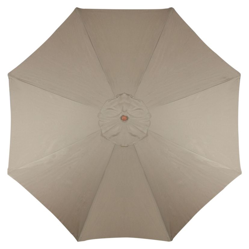 9ft Outdoor Patio Market Umbrella with Wooden Pole  Tan