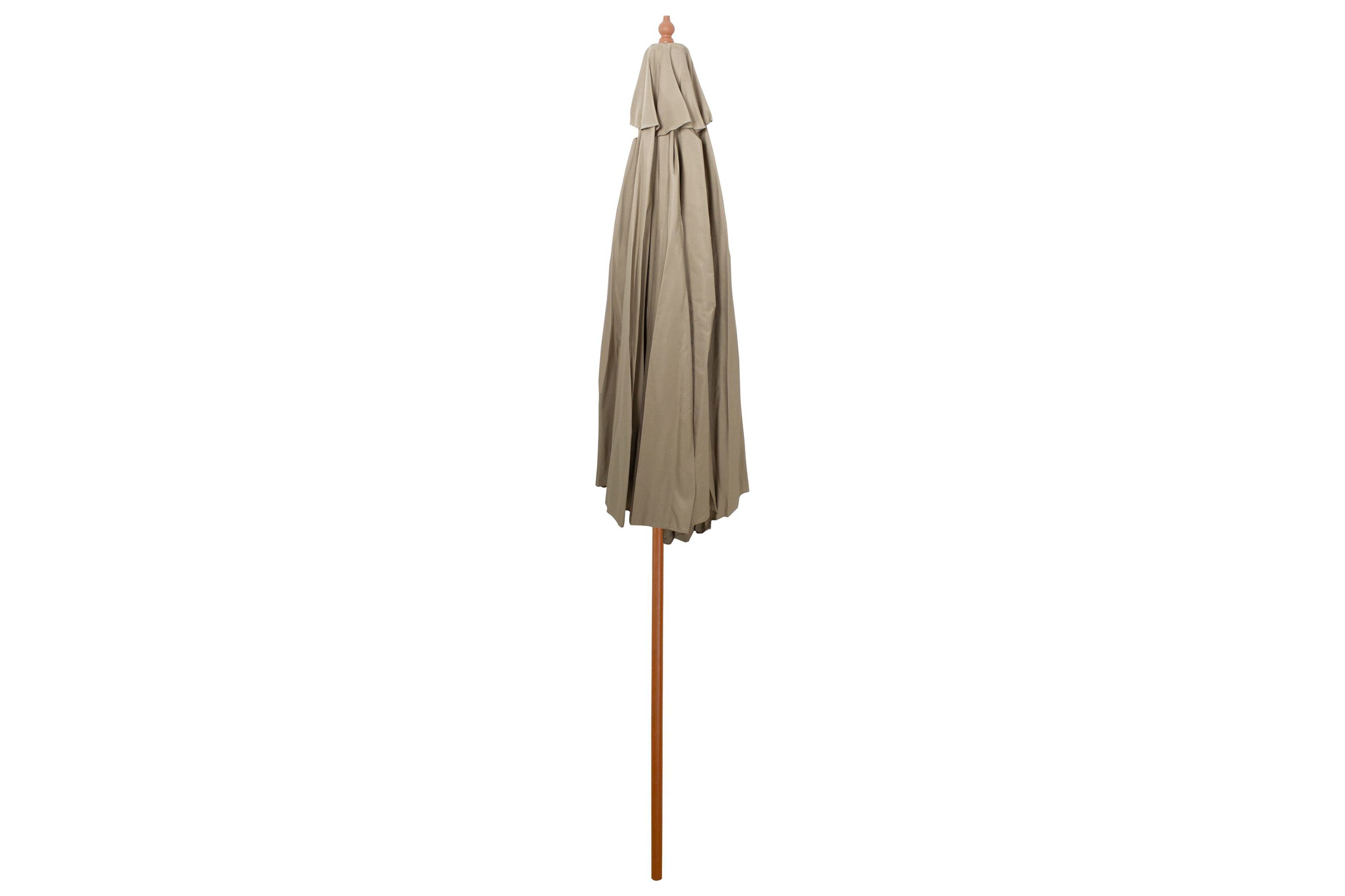 9ft Outdoor Patio Market Umbrella with Wooden Pole  Tan