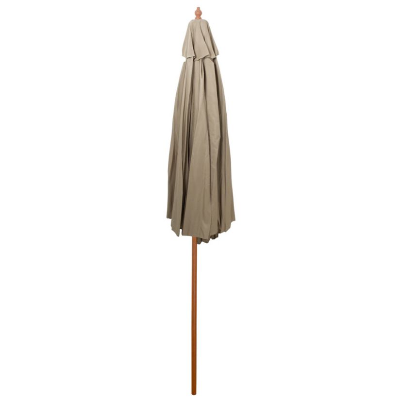 9ft Outdoor Patio Market Umbrella with Wooden Pole  Tan