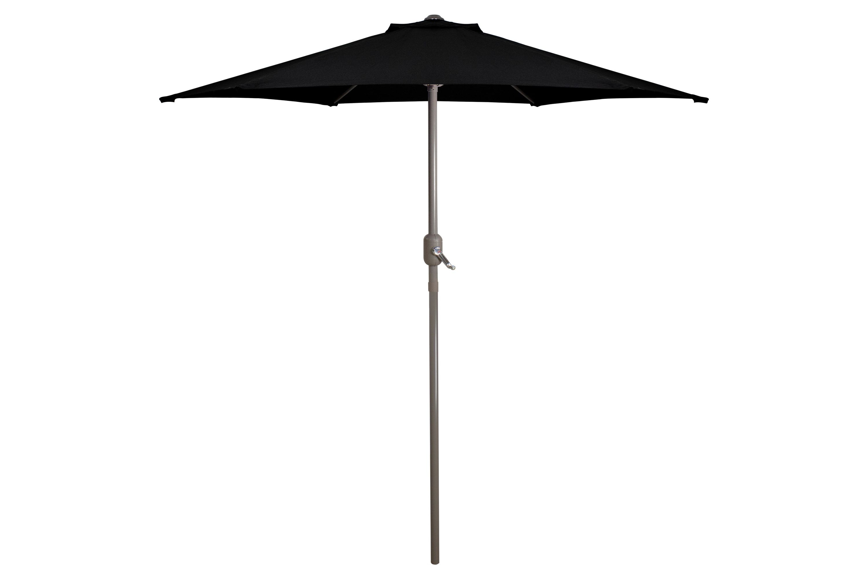 7.5ft Outdoor Patio Market Umbrella with Hand Crank  Black