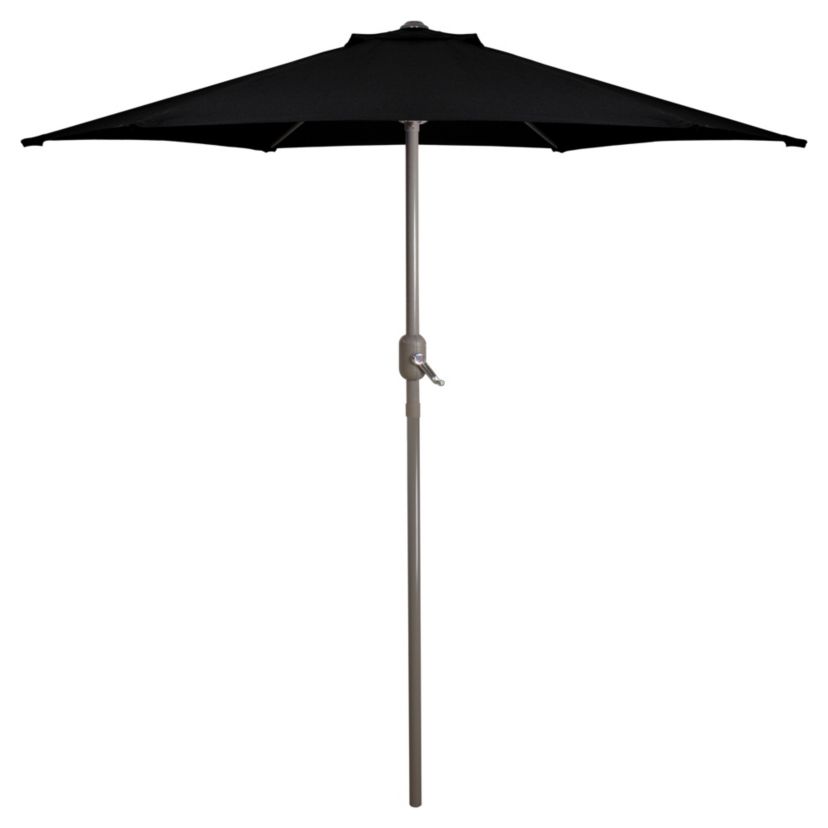 7.5ft Outdoor Patio Market Umbrella with Hand Crank  Black