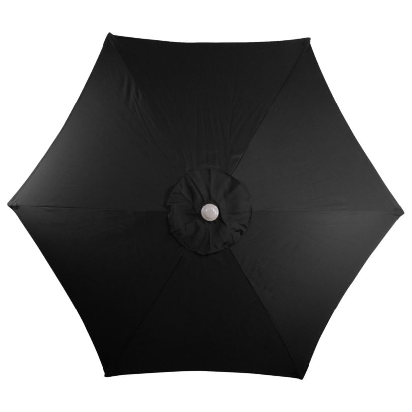 7.5ft Outdoor Patio Market Umbrella with Hand Crank  Black
