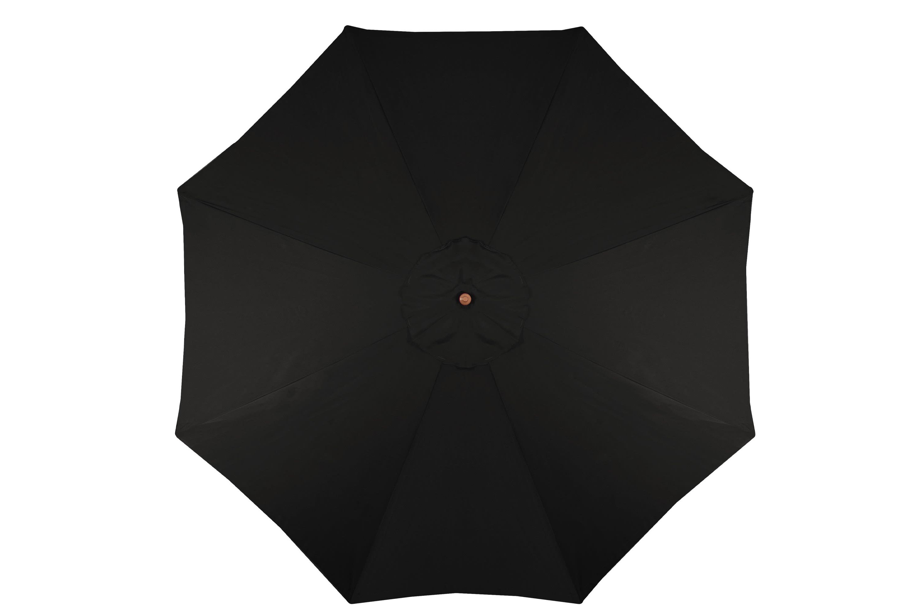 8.5ft Outdoor Patio Market Umbrella with Wooden Pole  Black