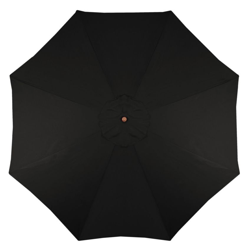 8.5ft Outdoor Patio Market Umbrella with Wooden Pole  Black