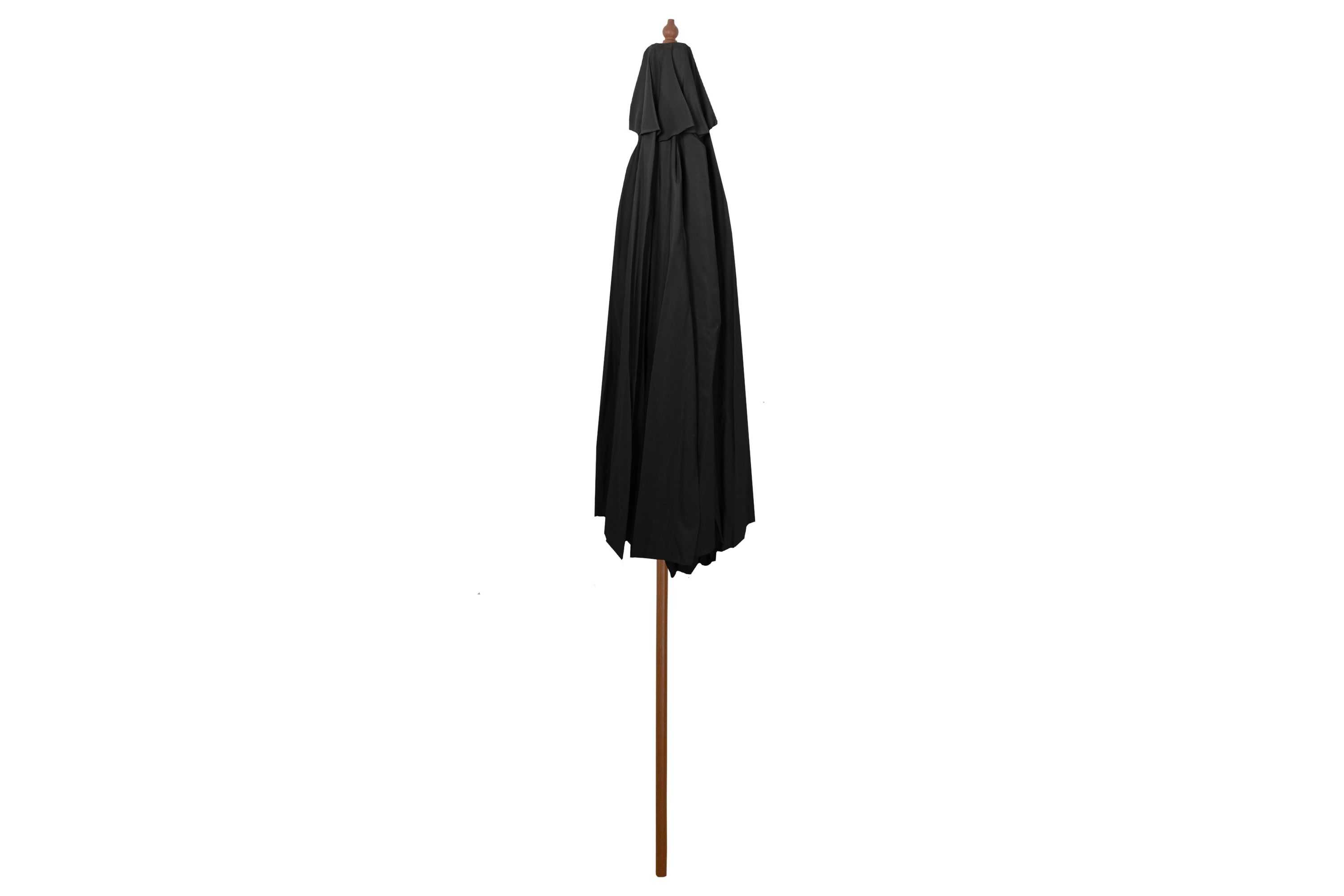 8.5ft Outdoor Patio Market Umbrella with Wooden Pole  Black