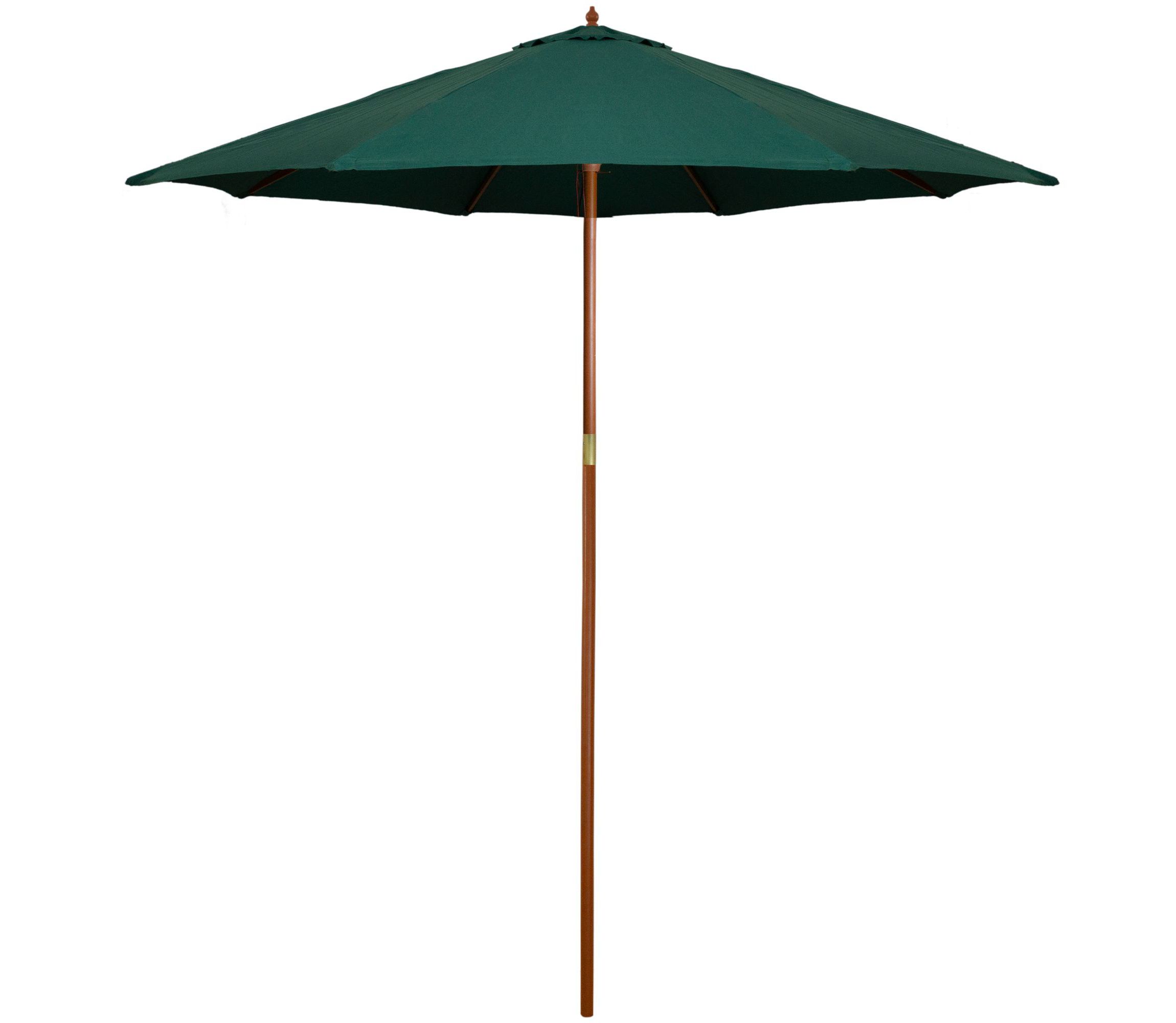 8.5ft Outdoor Patio Market Umbrella with Wooden Pole  Green