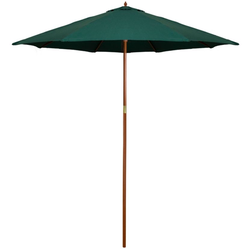 8.5ft Outdoor Patio Market Umbrella with Wooden Pole  Green