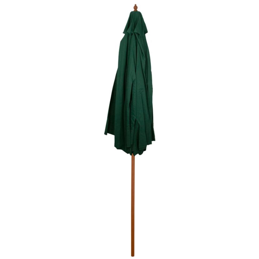 8.5ft Outdoor Patio Market Umbrella with Wooden Pole  Green