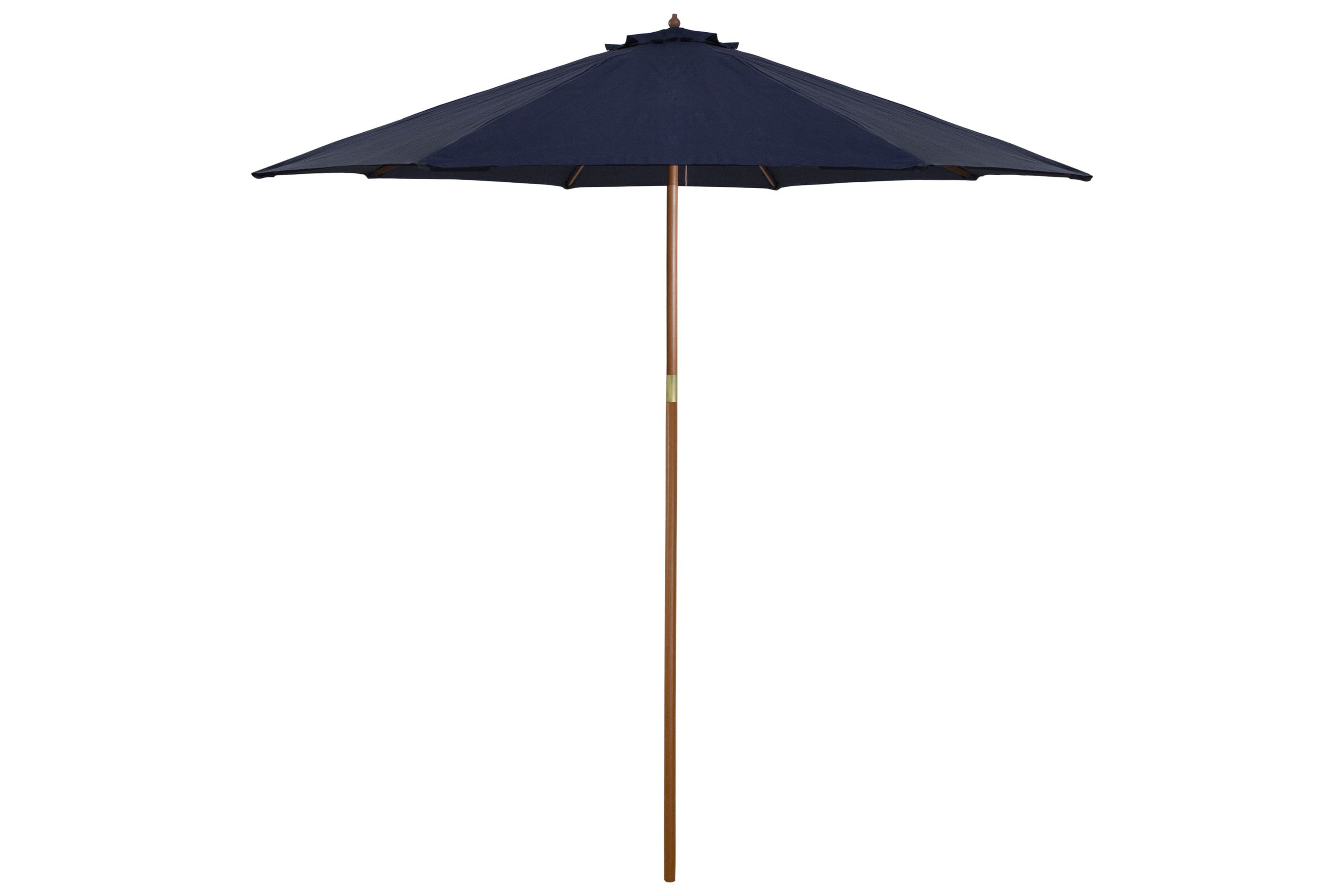 9ft Outdoor Patio Market Umbrella with Wooden Pole  Navy Blue