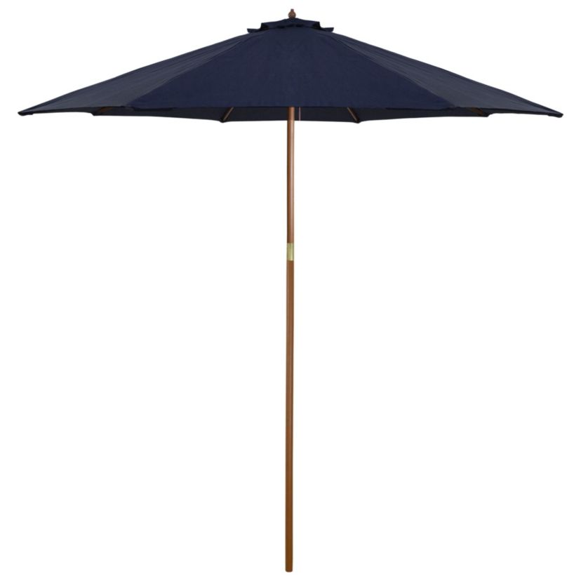 9ft Outdoor Patio Market Umbrella with Wooden Pole  Navy Blue