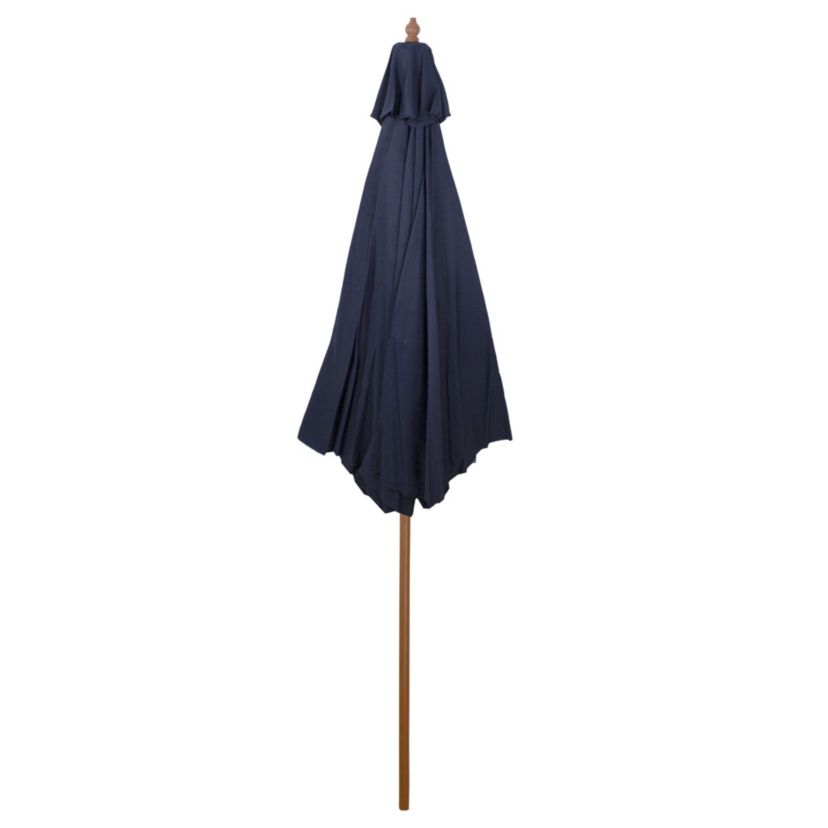 9ft Outdoor Patio Market Umbrella with Wooden Pole  Navy Blue