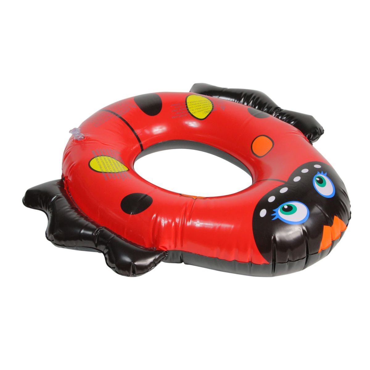 24" Inflatable Red and Black Ladybug Swim Ring Tube Pool Float