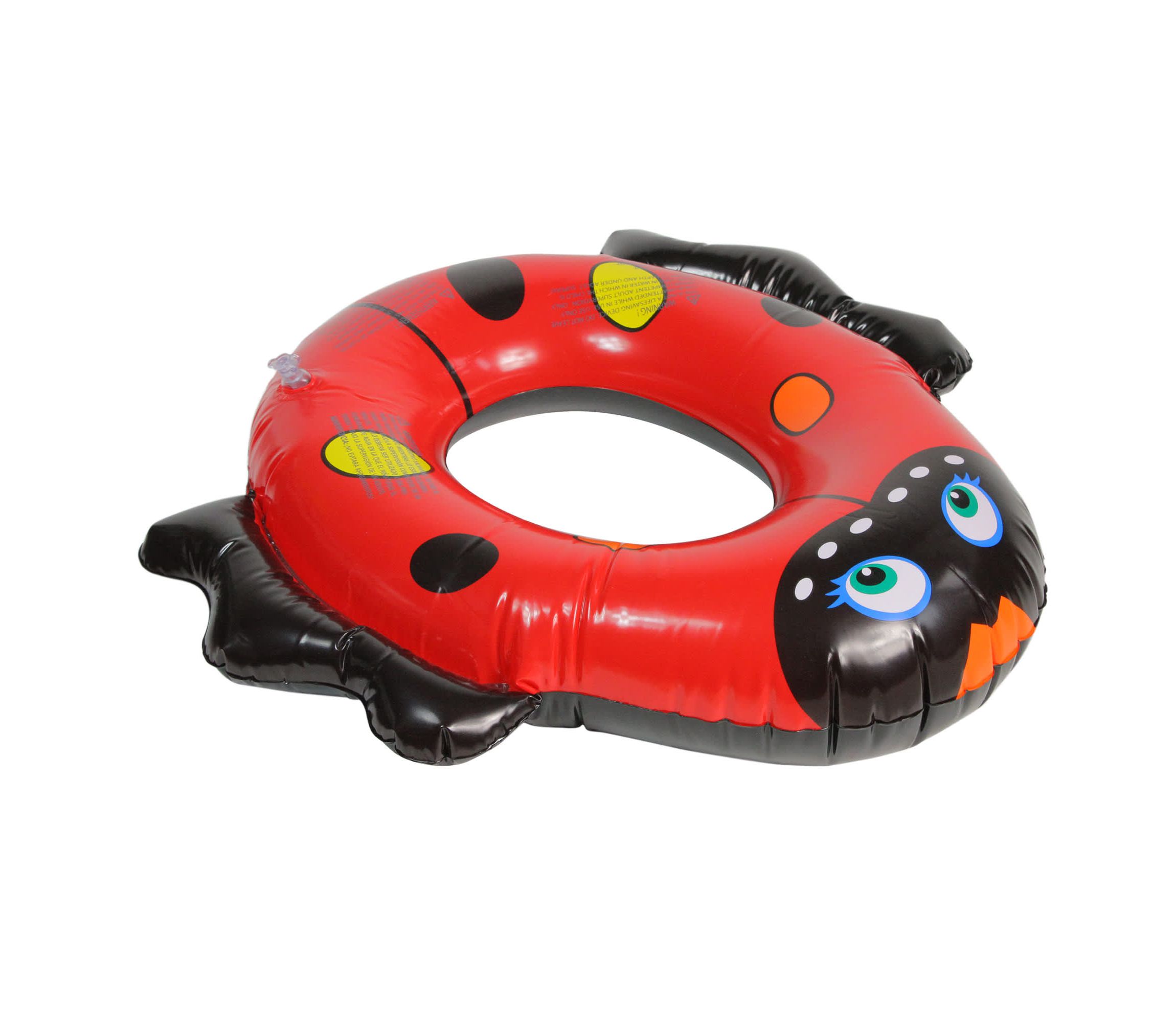 24" Inflatable Red and Black Ladybug Swim Ring Tube Pool Float