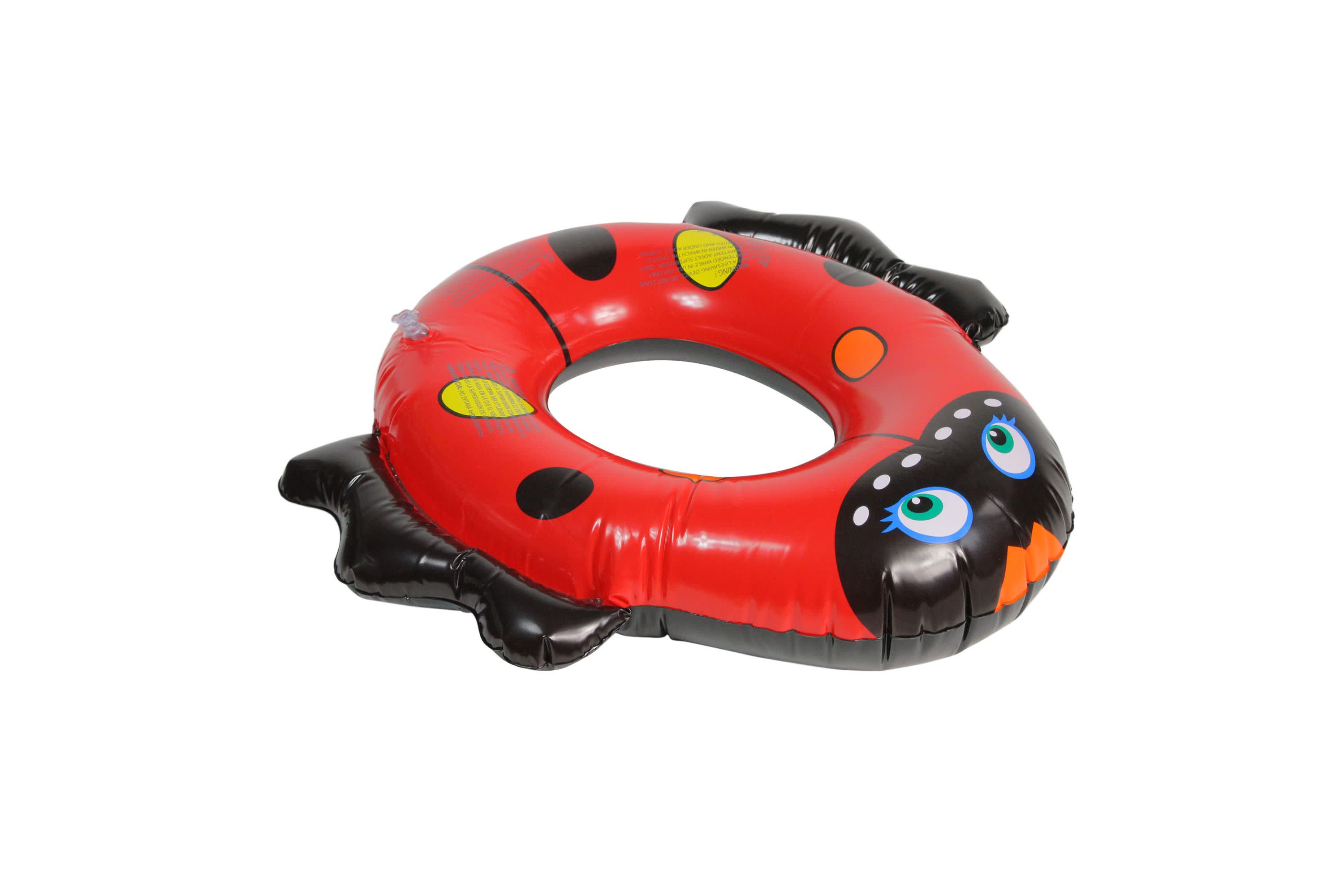 24" Inflatable Red and Black Ladybug Swim Ring Tube Pool Float