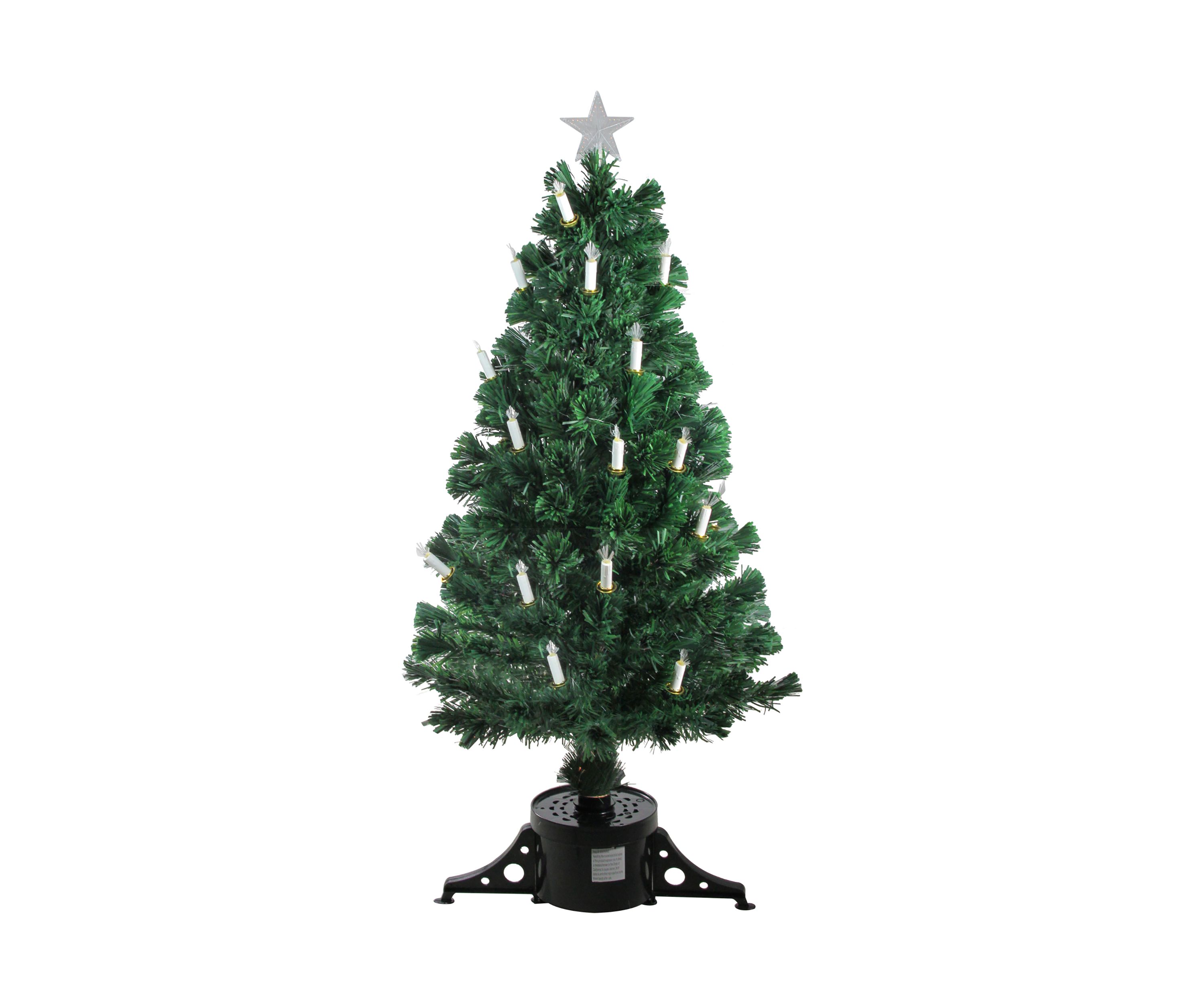 4 Pre-Lit Fiber Optic Artificial Christmas Tree with Candles - Multi Lights