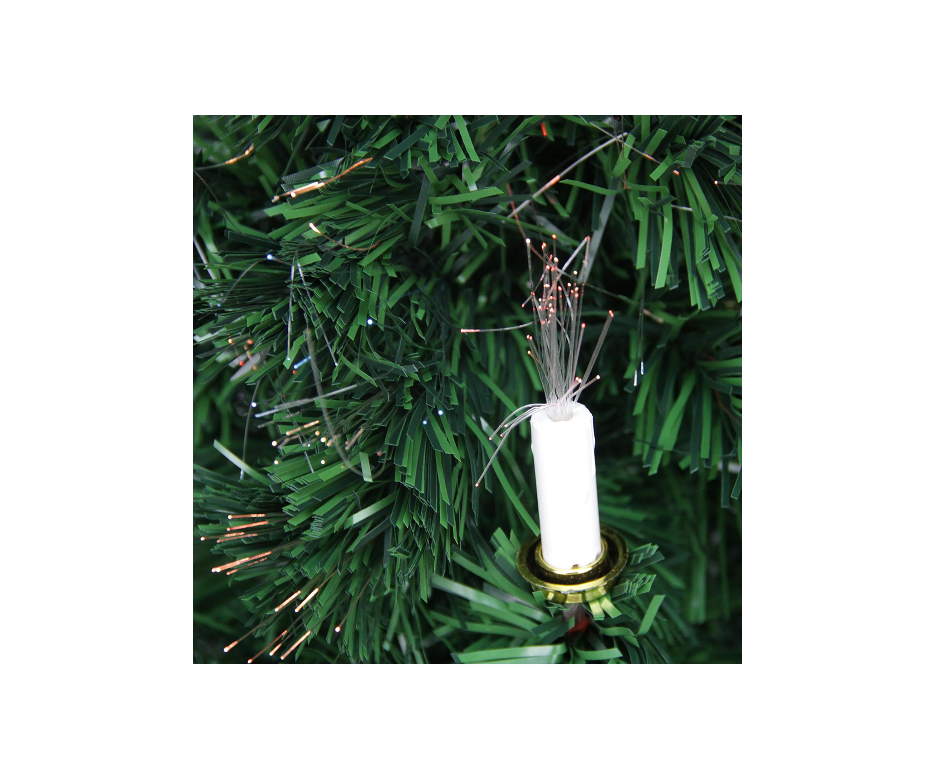 4 Pre-Lit Fiber Optic Artificial Christmas Tree with Candles - Multi Lights