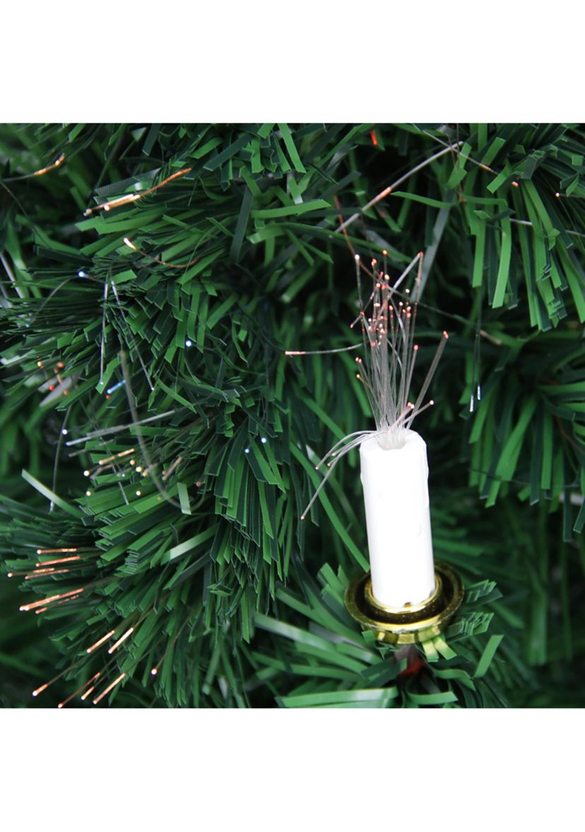 4 Pre-Lit Fiber Optic Artificial Christmas Tree with Candles - Multi Lights