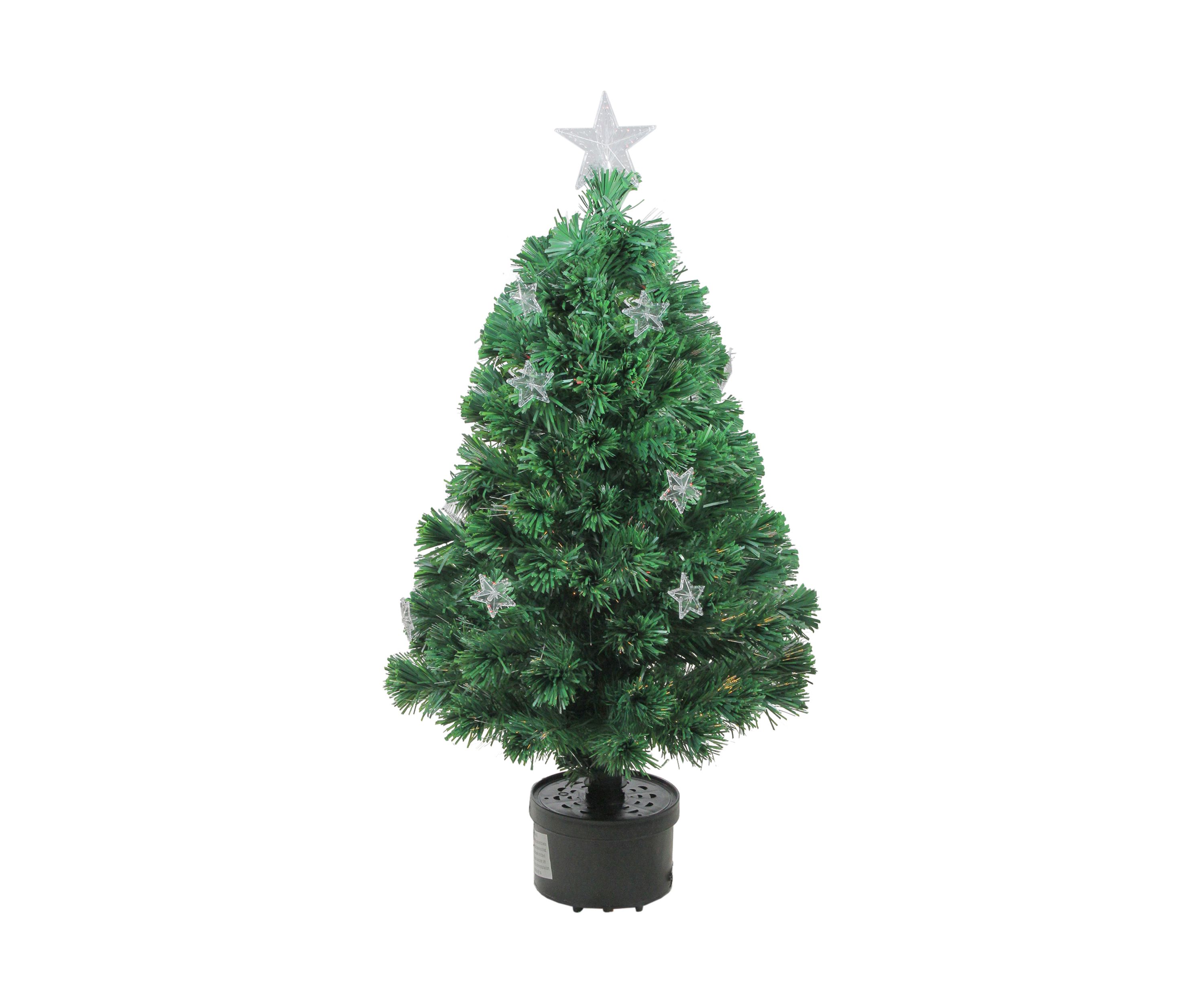 3 Pre-Lit Fiber Optic Artificial Christmas Tree with Stars