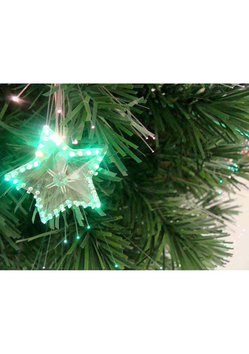 3 Pre-Lit Fiber Optic Artificial Christmas Tree with Stars