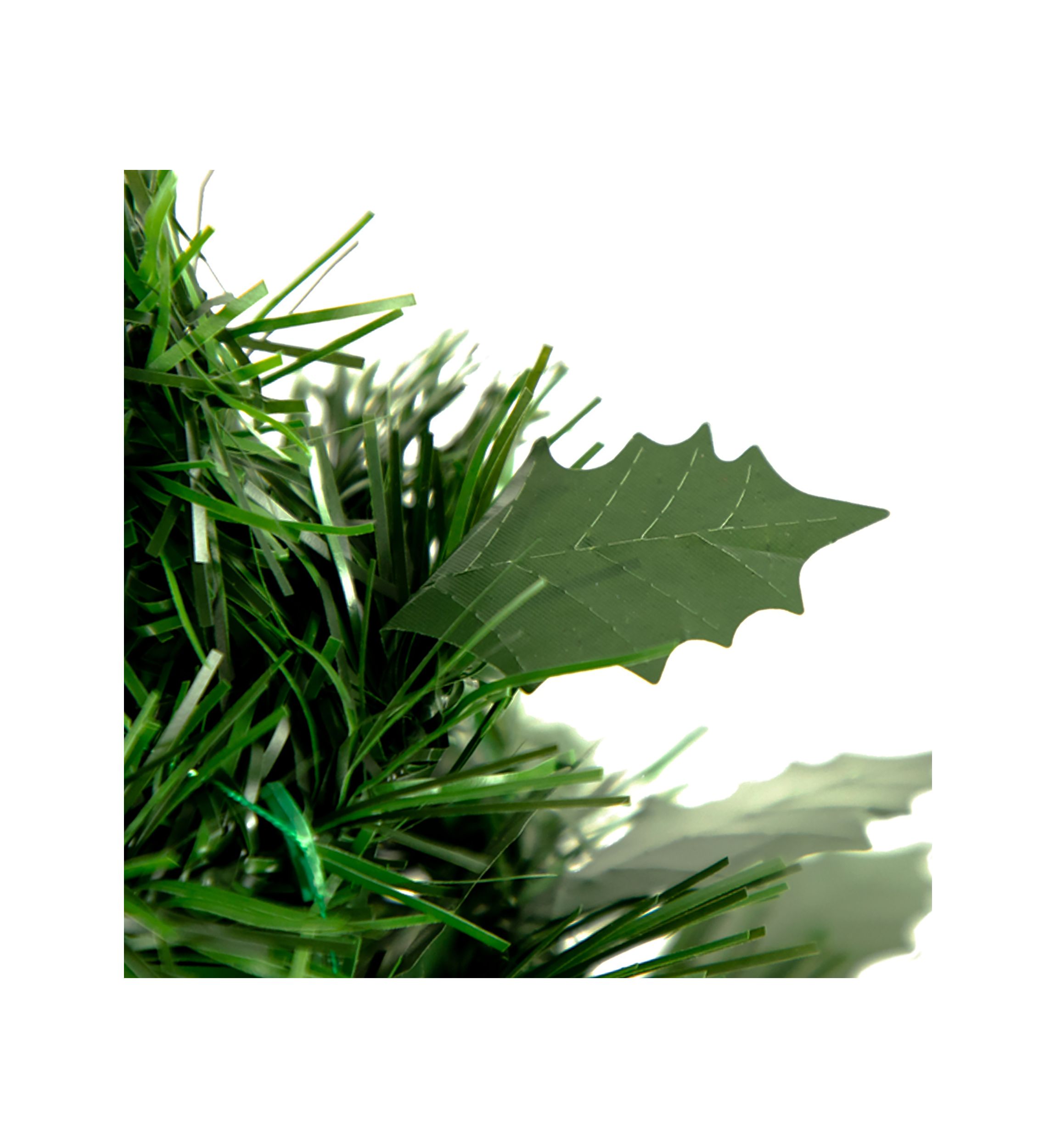 6 Pre-Lit Green Holly Leaf Pop-Up Artificial Christmas Tree - Clear Lights