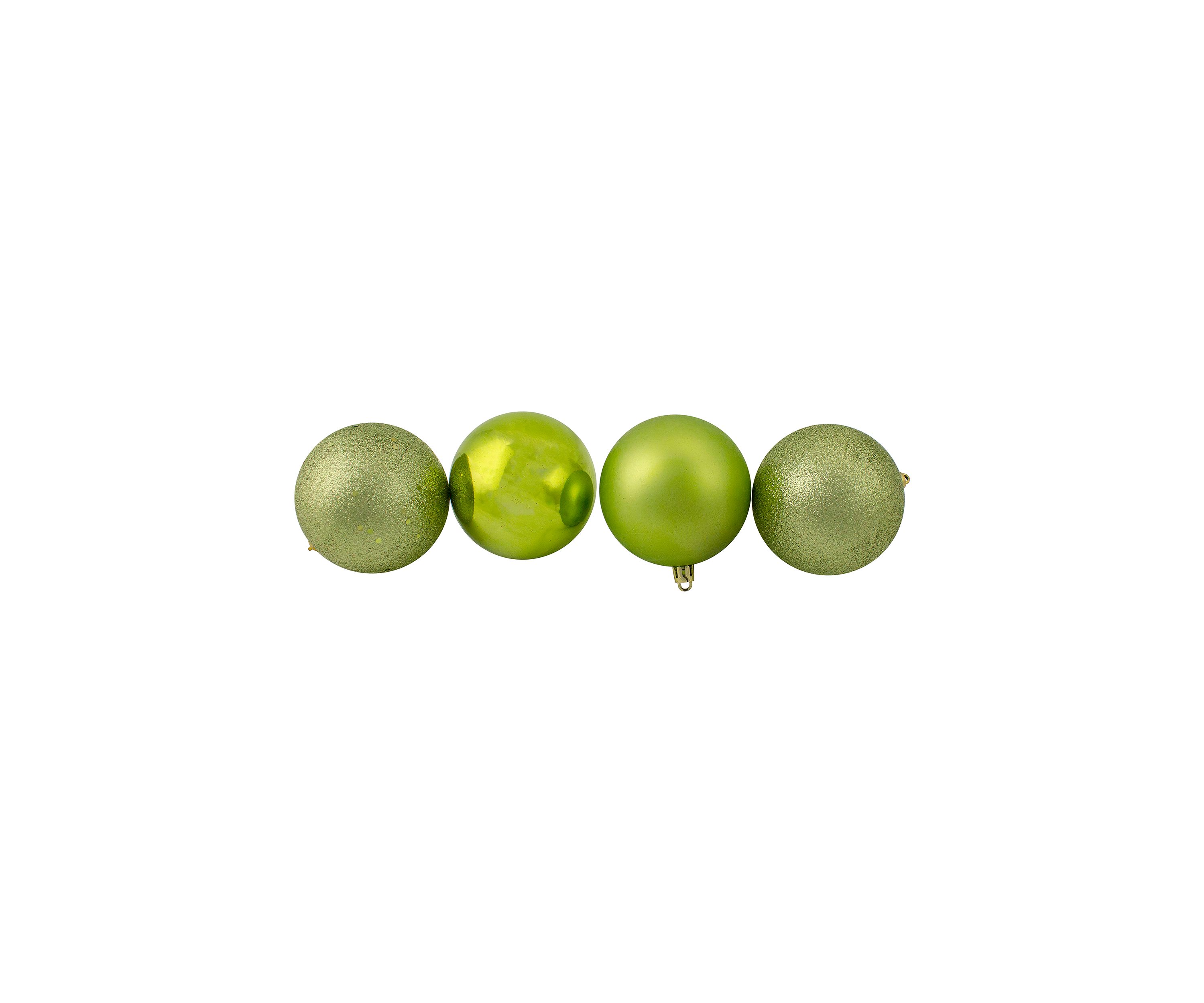 32ct Kiwi Green Shatterproof 4-Finish Christmas Ball Ornaments 3.25Inch (80mm)