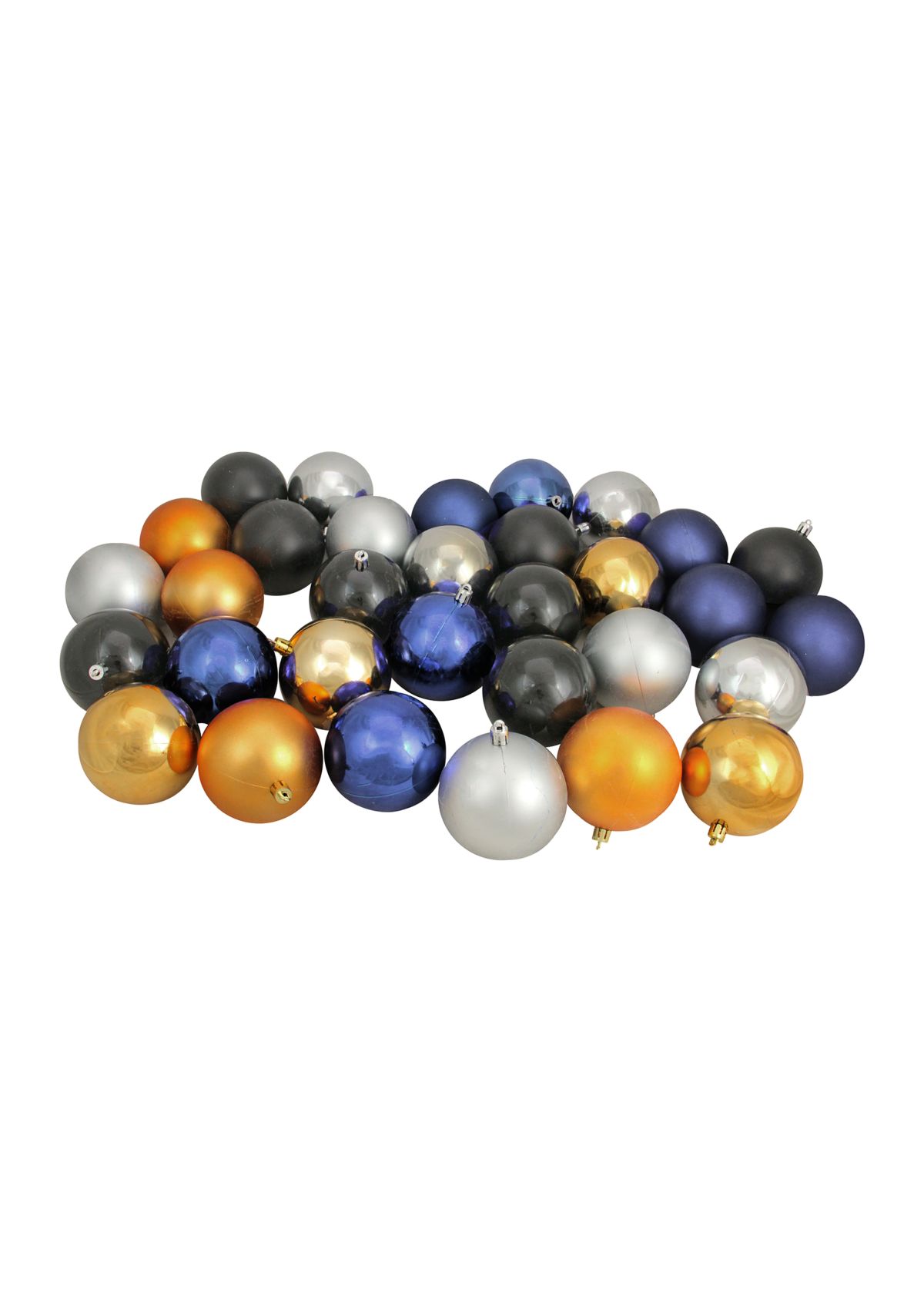 32ct Black and Gold Shatterproof 2-Finish Christmas Ball Ornaments 3.25Inch (80mm)