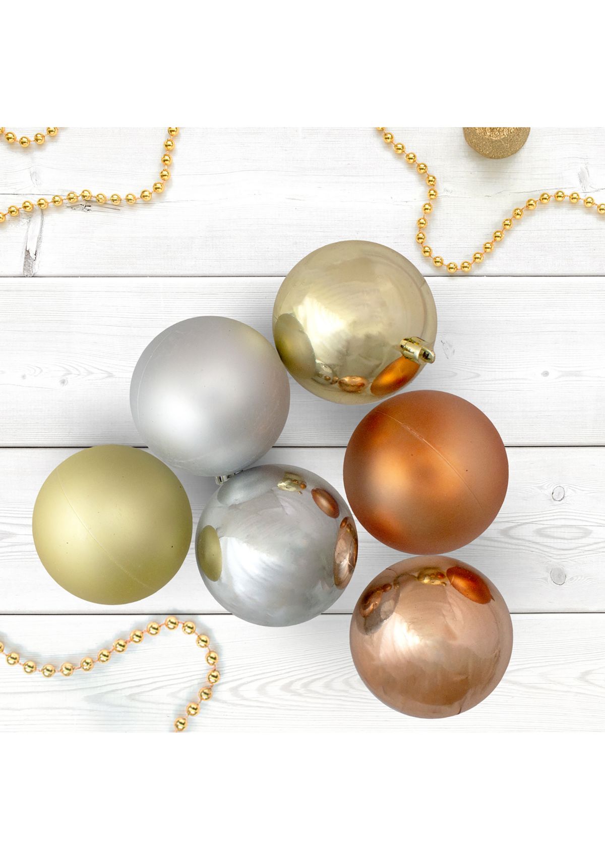 32ct Silver  Gold and Almond Shatterproof 2-Finish Christmas Ball Ornaments 3.25Inch (80mm)