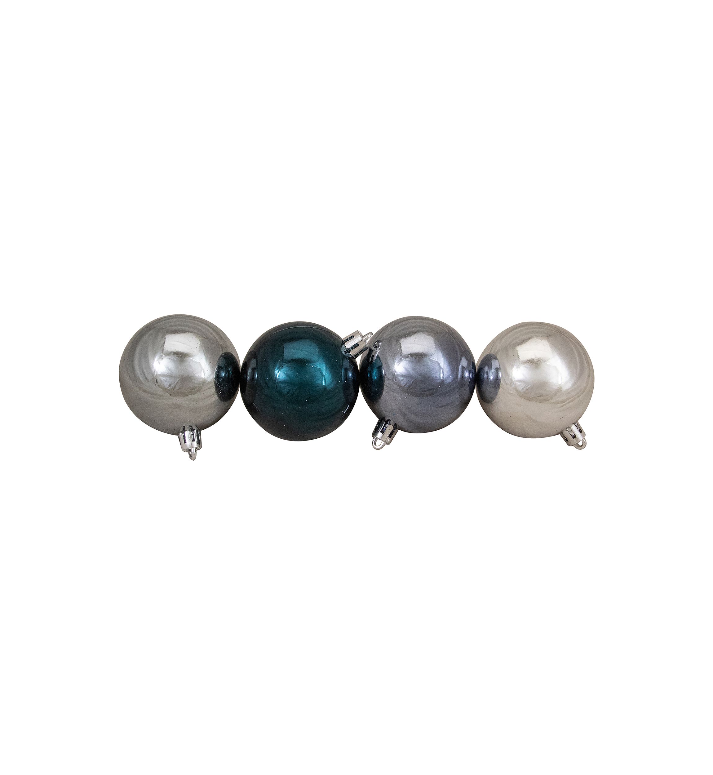 60ct Silver and Blue Shatterproof 3-Finish Christmas Ball Ornaments 2.5Inch (60mm)