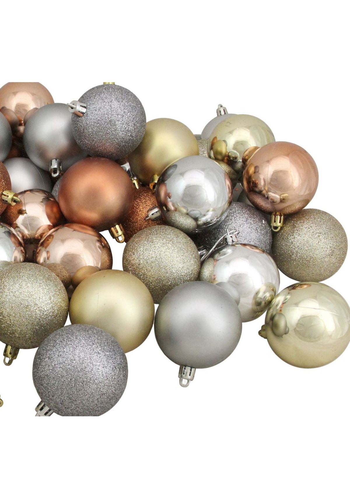 60ct Earth Tone Shatterproof 3-Finish Christmas Ball Ornaments 2.5" (60mm)