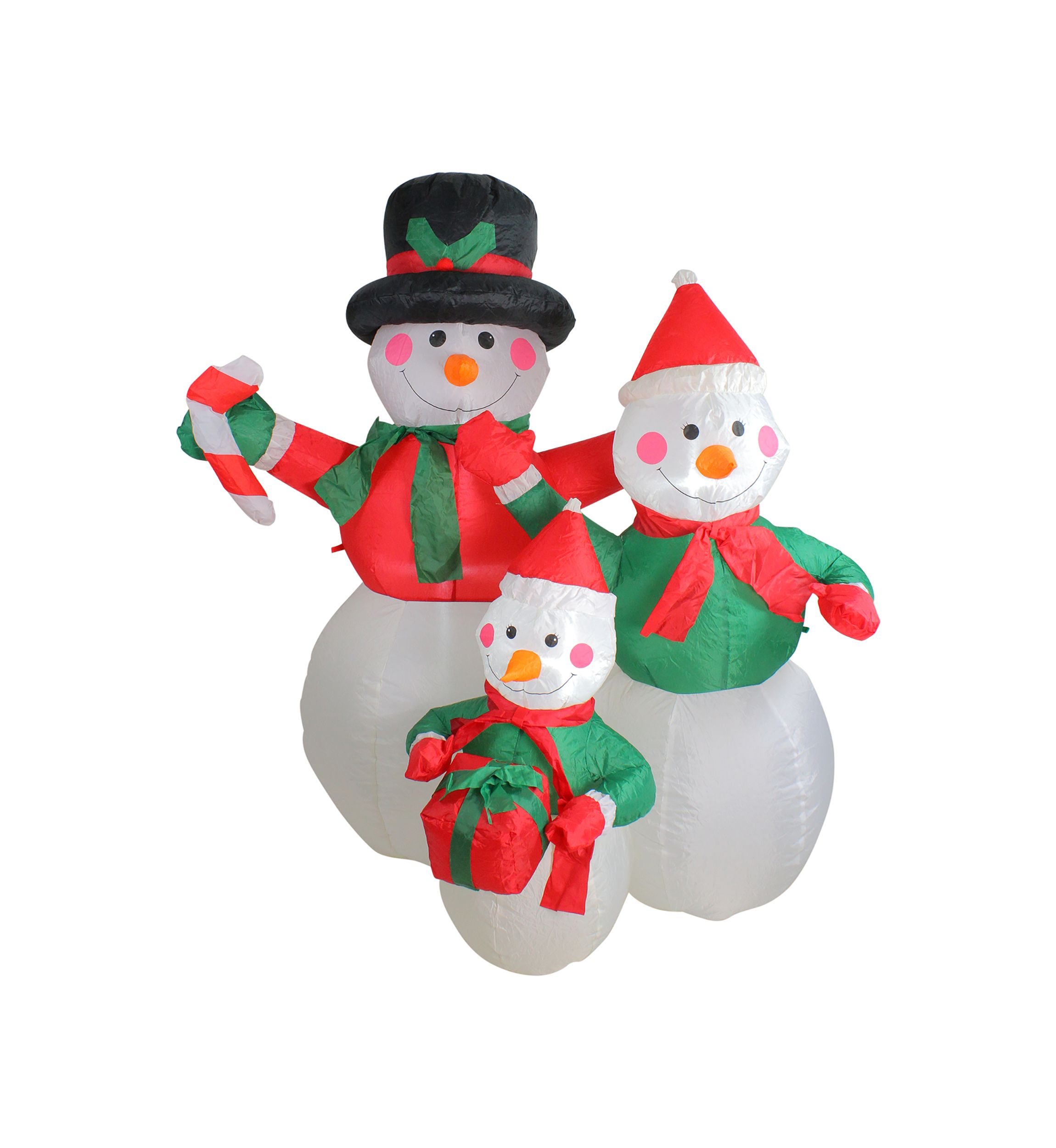 4 Inflatable Snowman Family Lighted Christmas Yard Art Décor