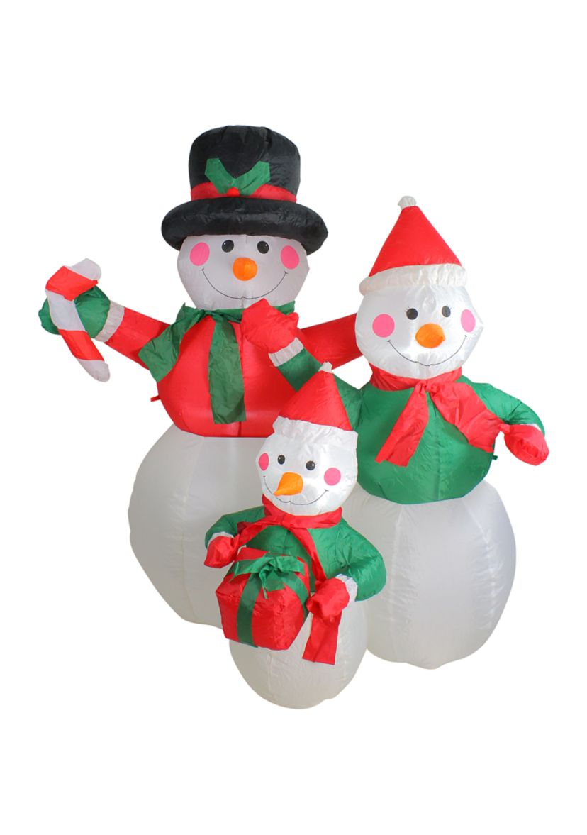 4 Inflatable Snowman Family Lighted Christmas Yard Art Décor