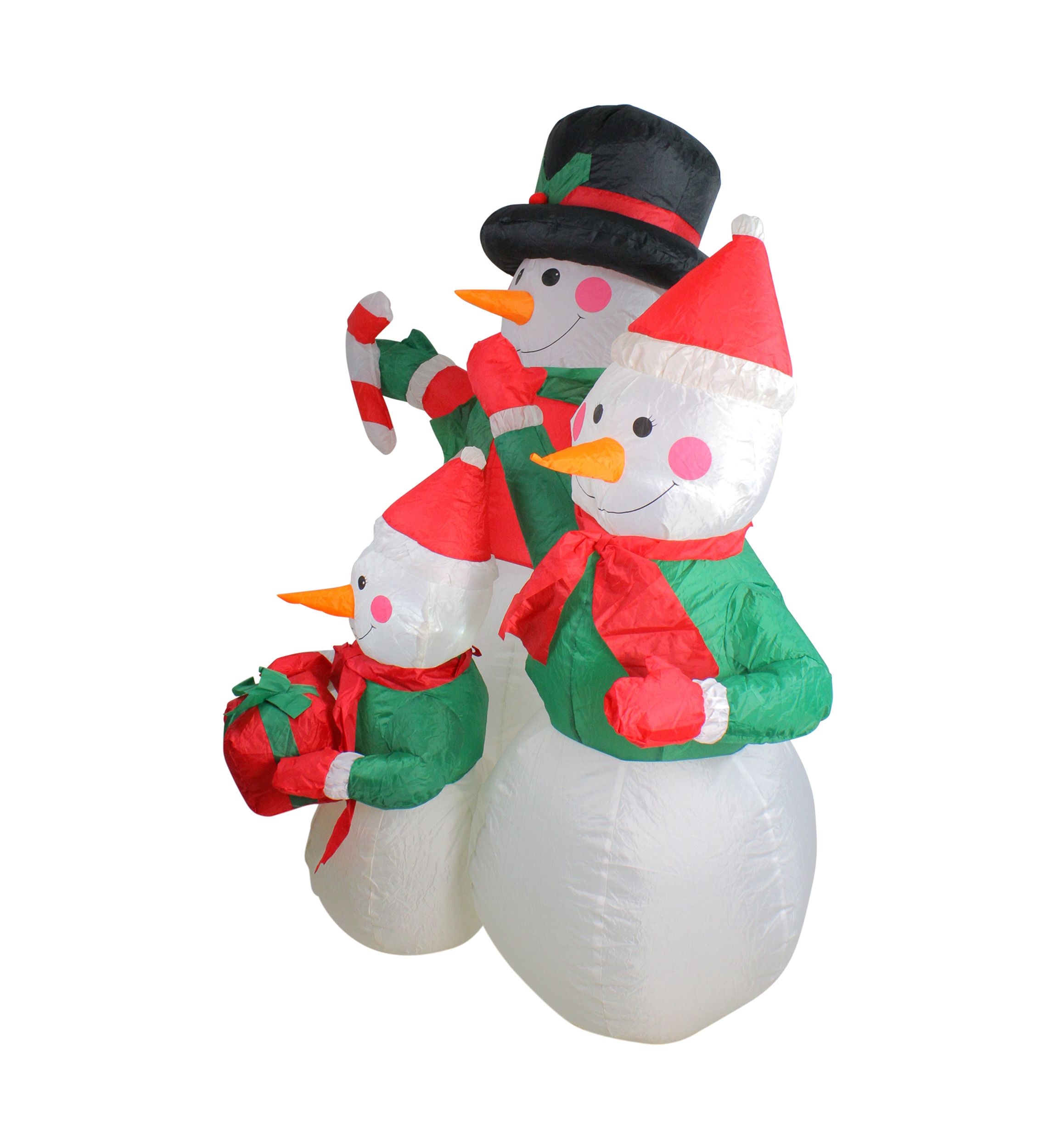 4 Inflatable Snowman Family Lighted Christmas Yard Art Décor
