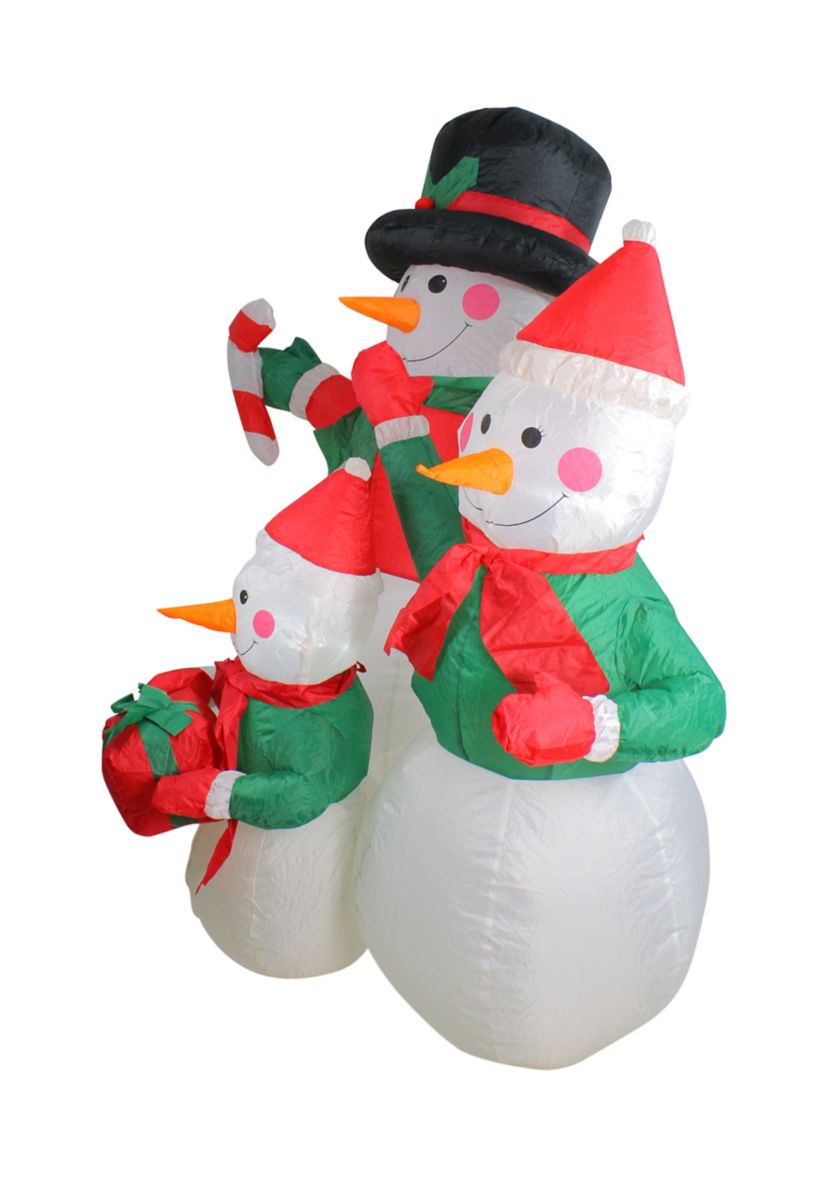 4 Inflatable Snowman Family Lighted Christmas Yard Art Décor