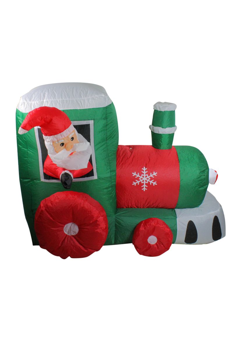4.5 Inflatable Santa on Locomotive Train Lighted Outdoor Christmas Decoration