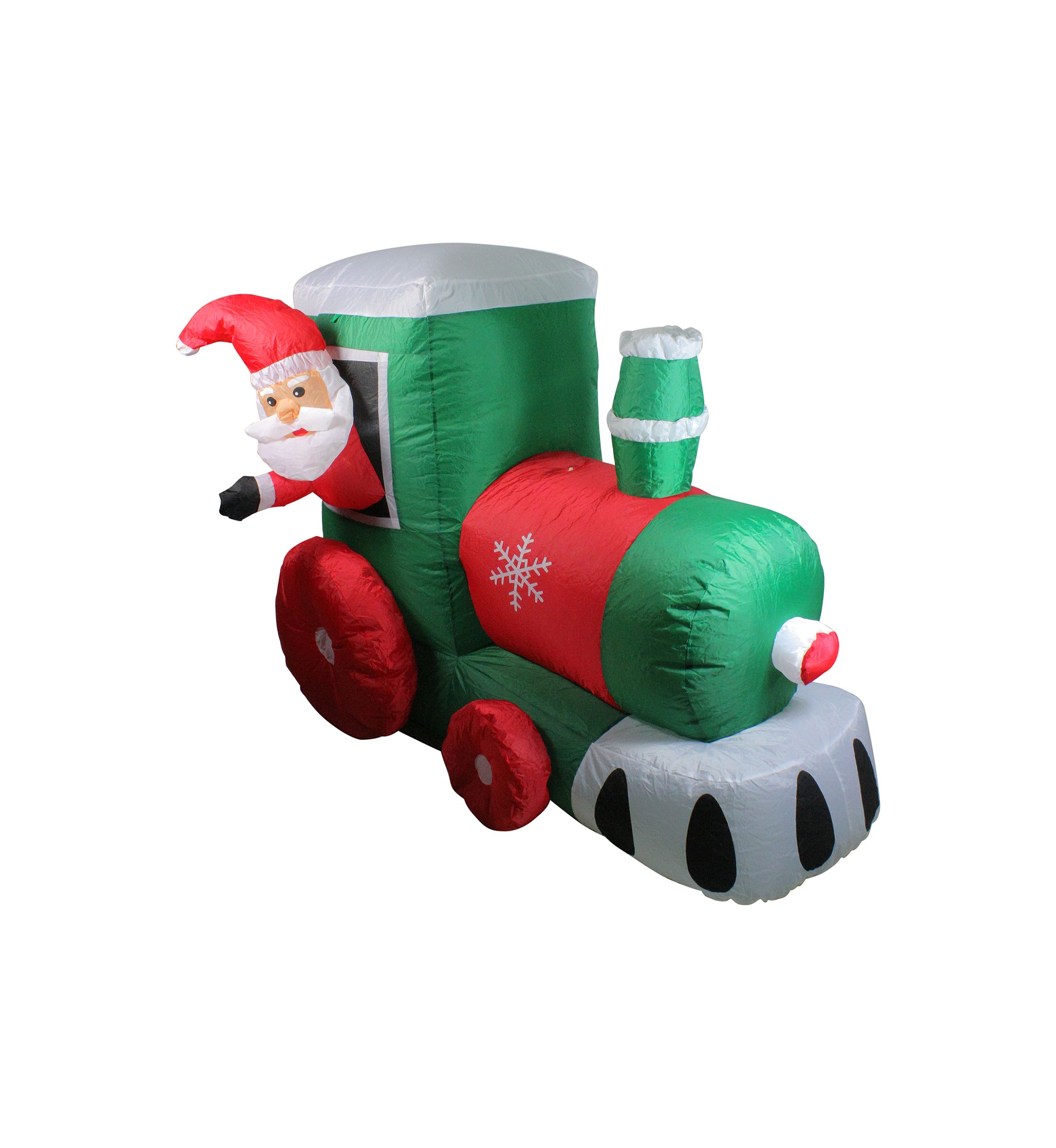 4.5 Inflatable Santa on Locomotive Train Lighted Outdoor Christmas Decoration