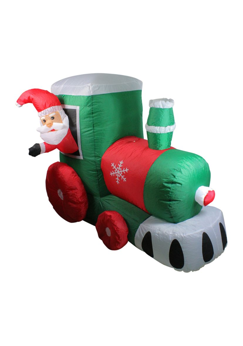 4.5 Inflatable Santa on Locomotive Train Lighted Outdoor Christmas Decoration