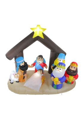 Northlight 5.5' Inflatable Nativity Scene Lighted Christmas Outdoor Decoration -  760182132912561