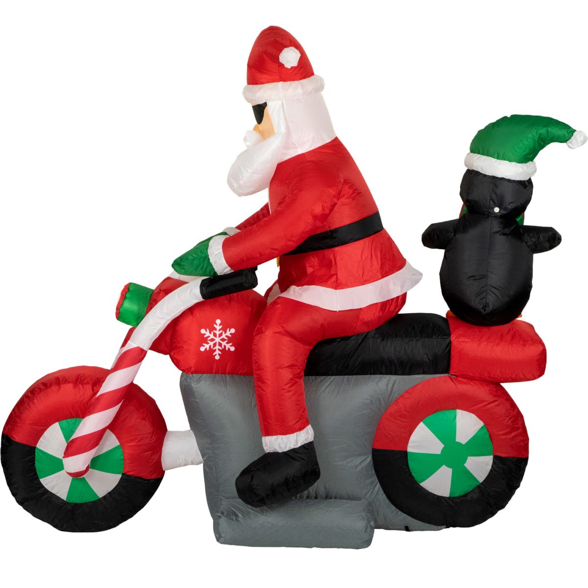 Northlight LED Lighted Santa and Penguin on Motorcycle Outdoor ...