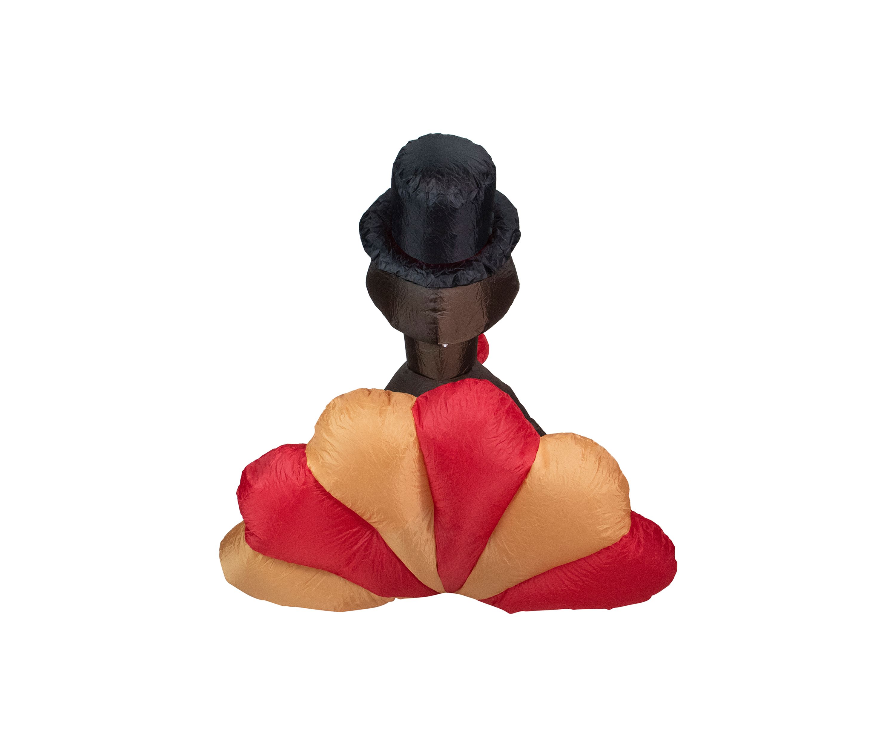 4 Feet Red and Brown Inflatable Lighted Thanksgiving Turkey Outdoor Decor