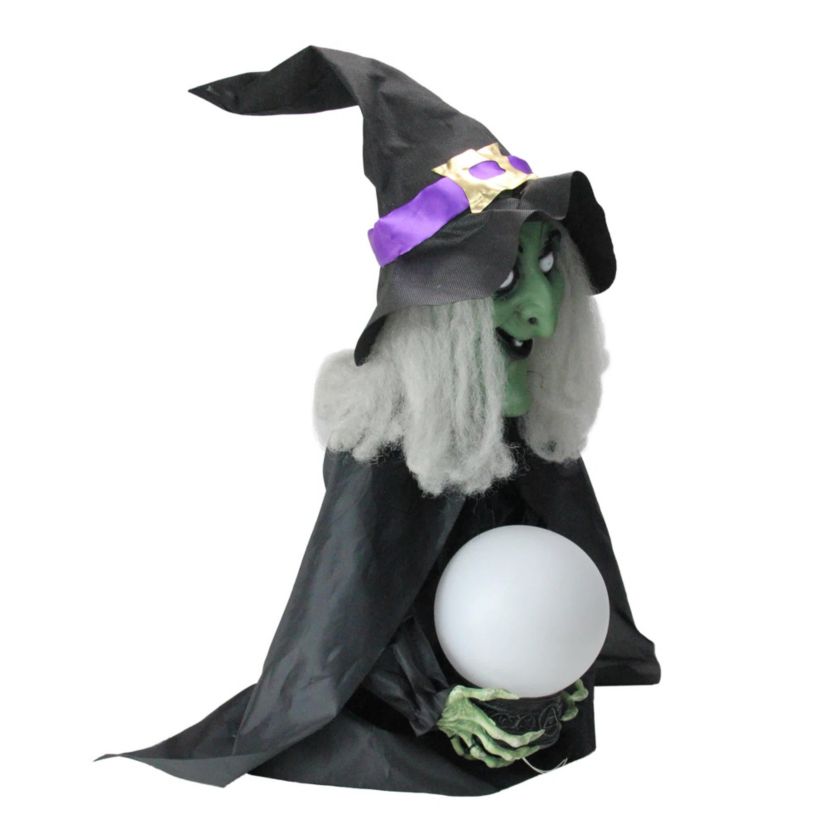 Lighted Fortune Telling Witch Halloween Decoration - 26"