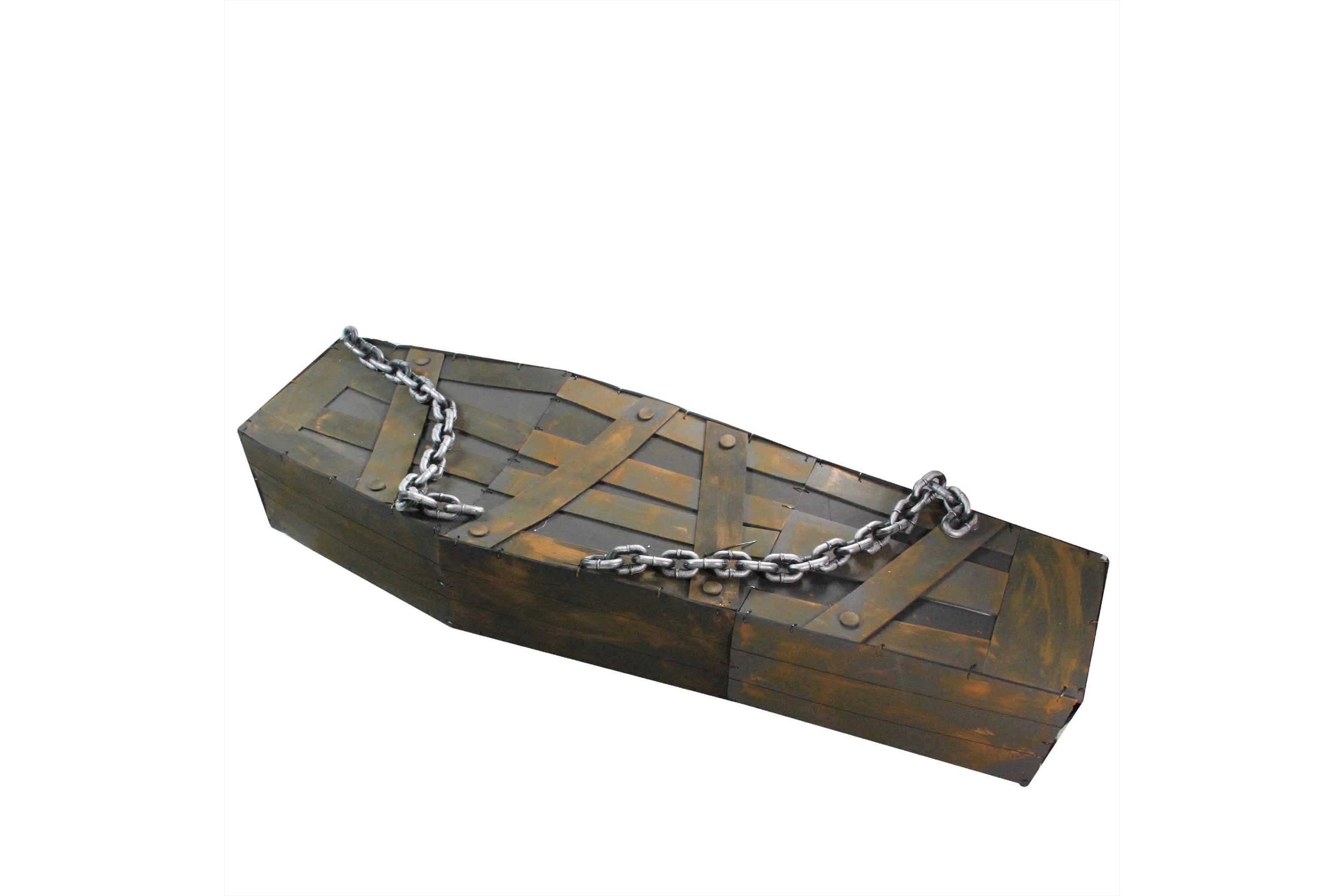 Motion Activated Shaking Chained Coffin Halloween Decoration with Sound - 63"