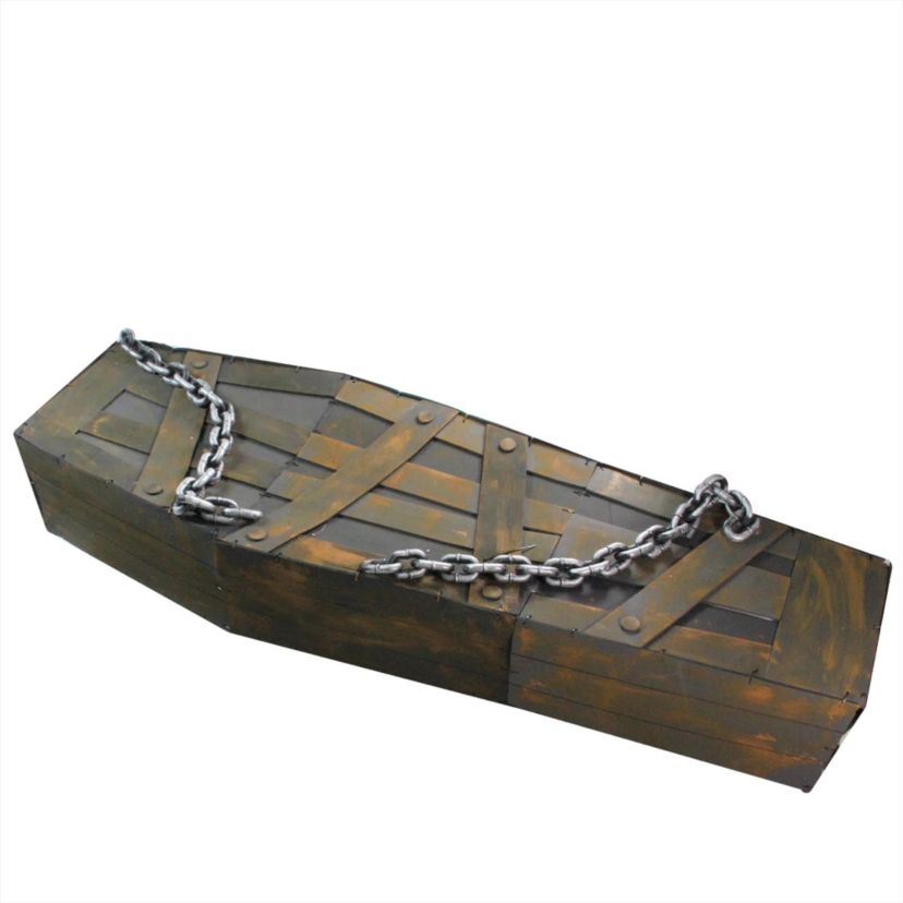 Motion Activated Shaking Chained Coffin Halloween Decoration with Sound - 63"