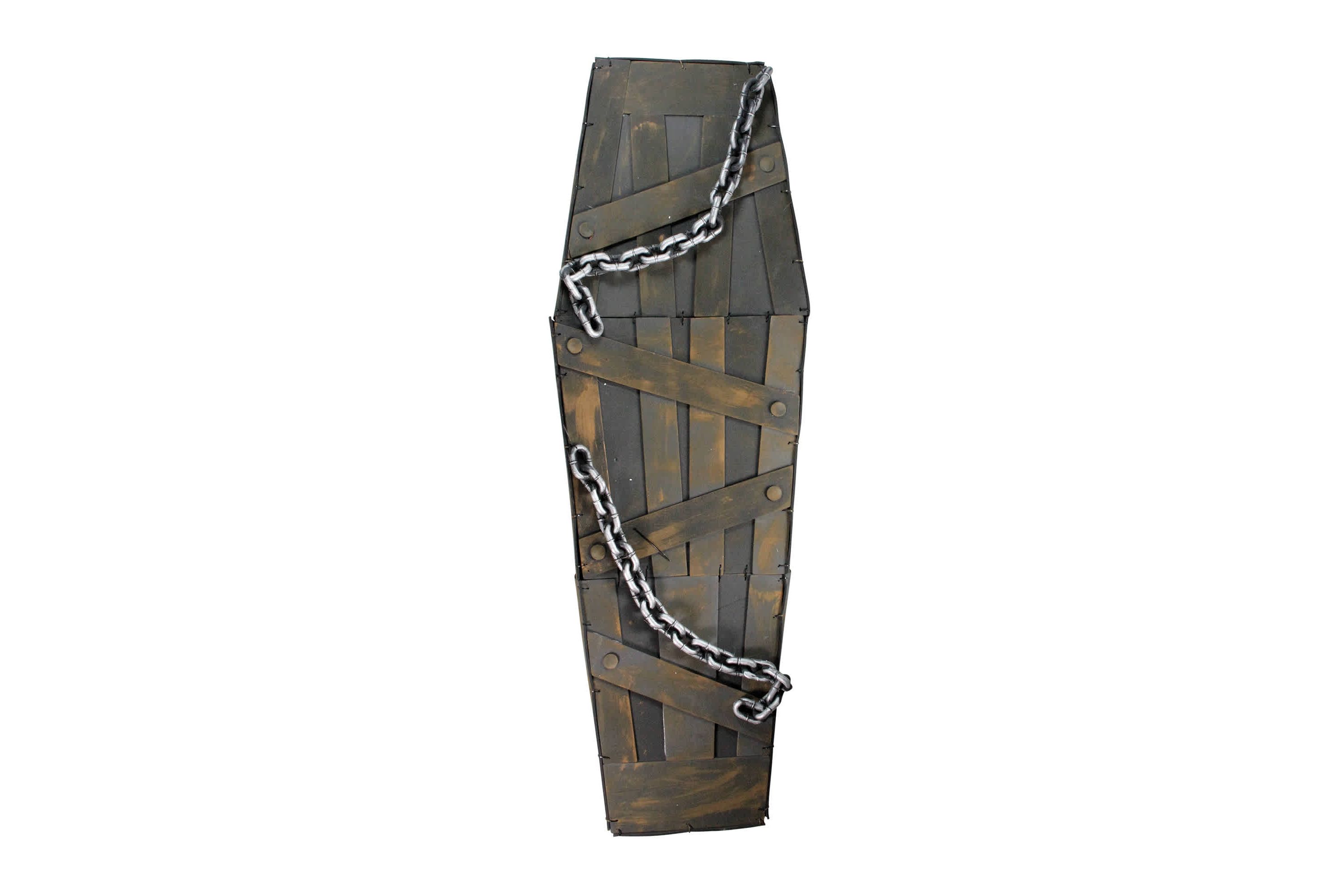 Motion Activated Shaking Chained Coffin Halloween Decoration with Sound - 63"