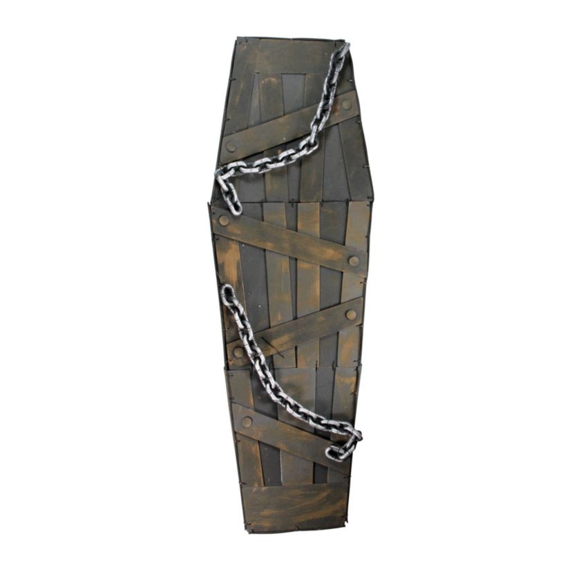 Motion Activated Shaking Chained Coffin Halloween Decoration with Sound - 63"
