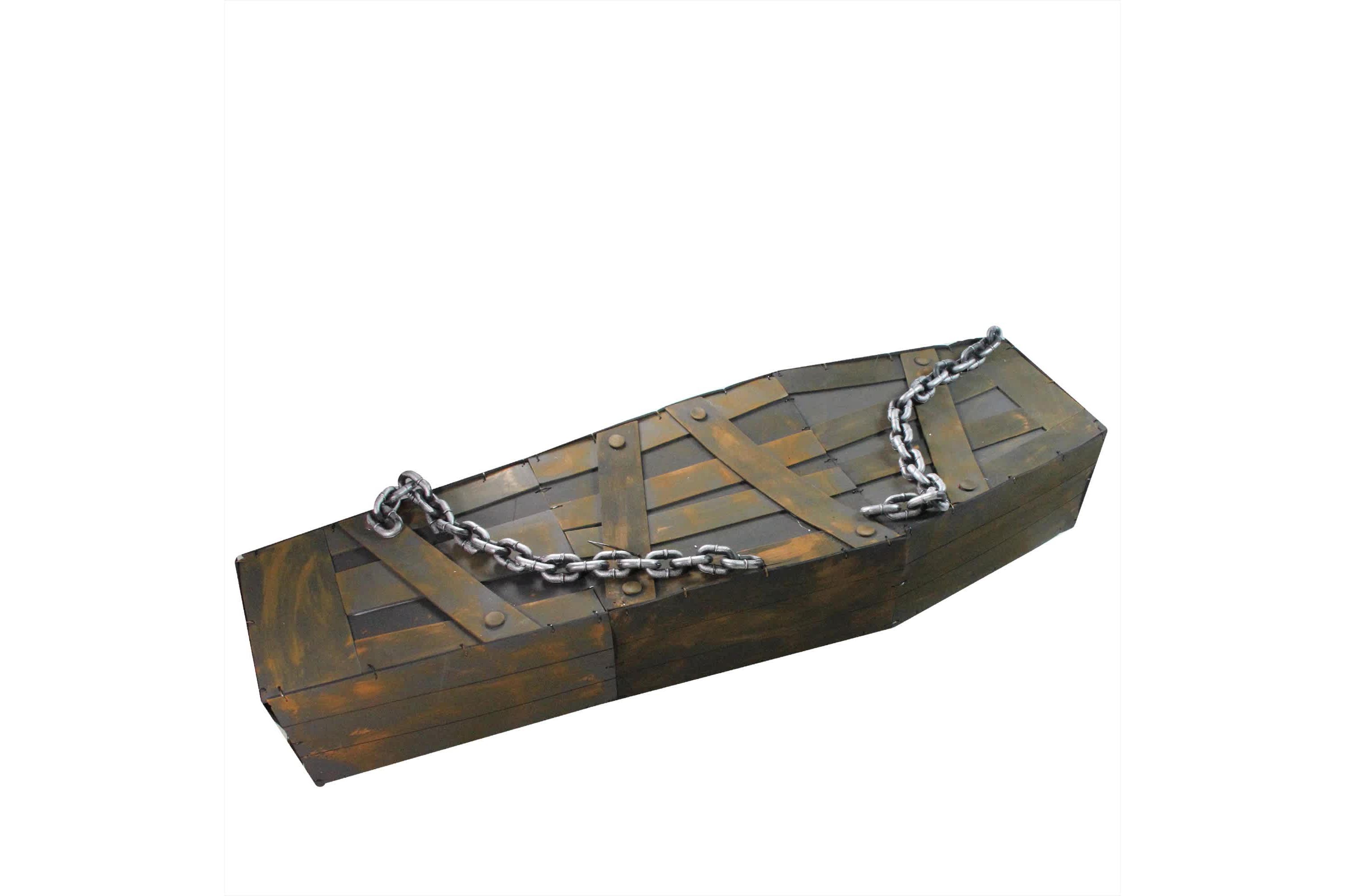 Motion Activated Shaking Chained Coffin Halloween Decoration with Sound - 63"