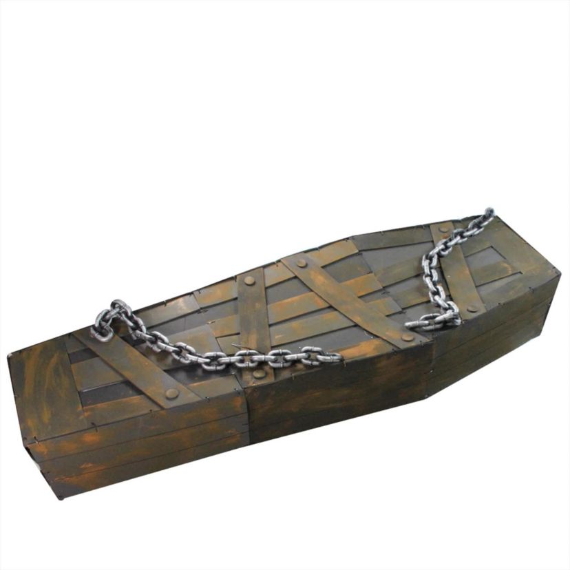 Motion Activated Shaking Chained Coffin Halloween Decoration with Sound - 63"