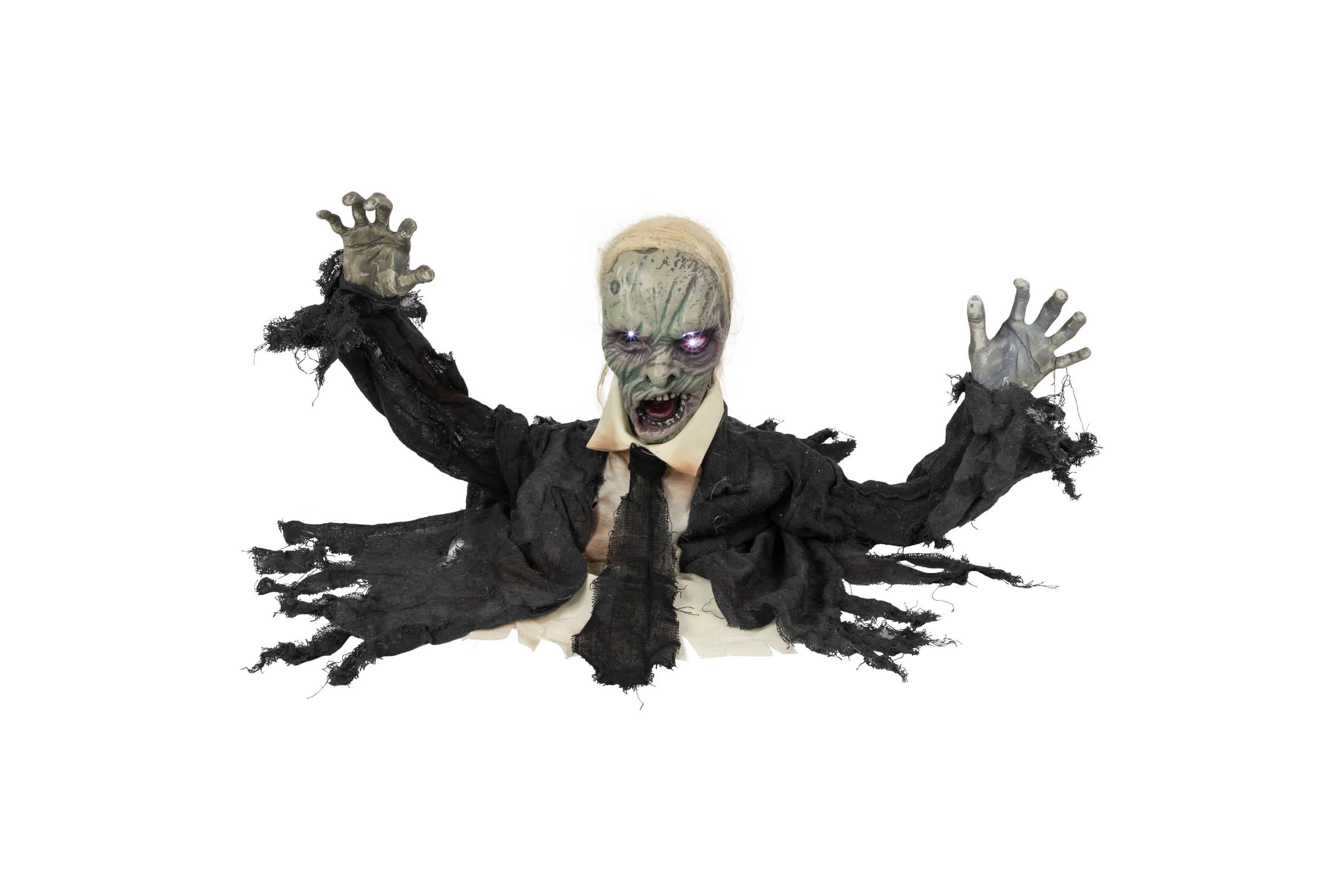 19" Lighted and Animated Groundbreaking Zombie Halloween Decoration