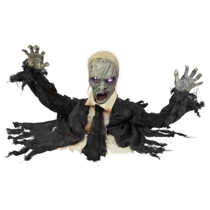 19" Lighted and Animated Groundbreaking Zombie Halloween Decoration
